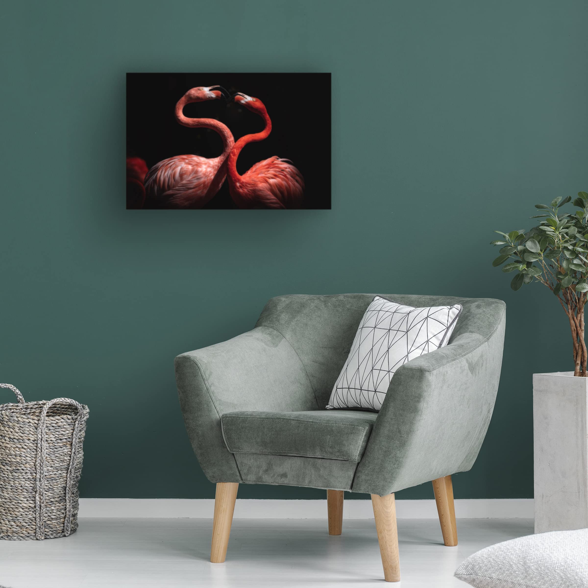 Flamingos by Eiji Itoyama - Premium Canvas Wall Art Print - Tropical Home Decor for Living Room, Bedroom & Office