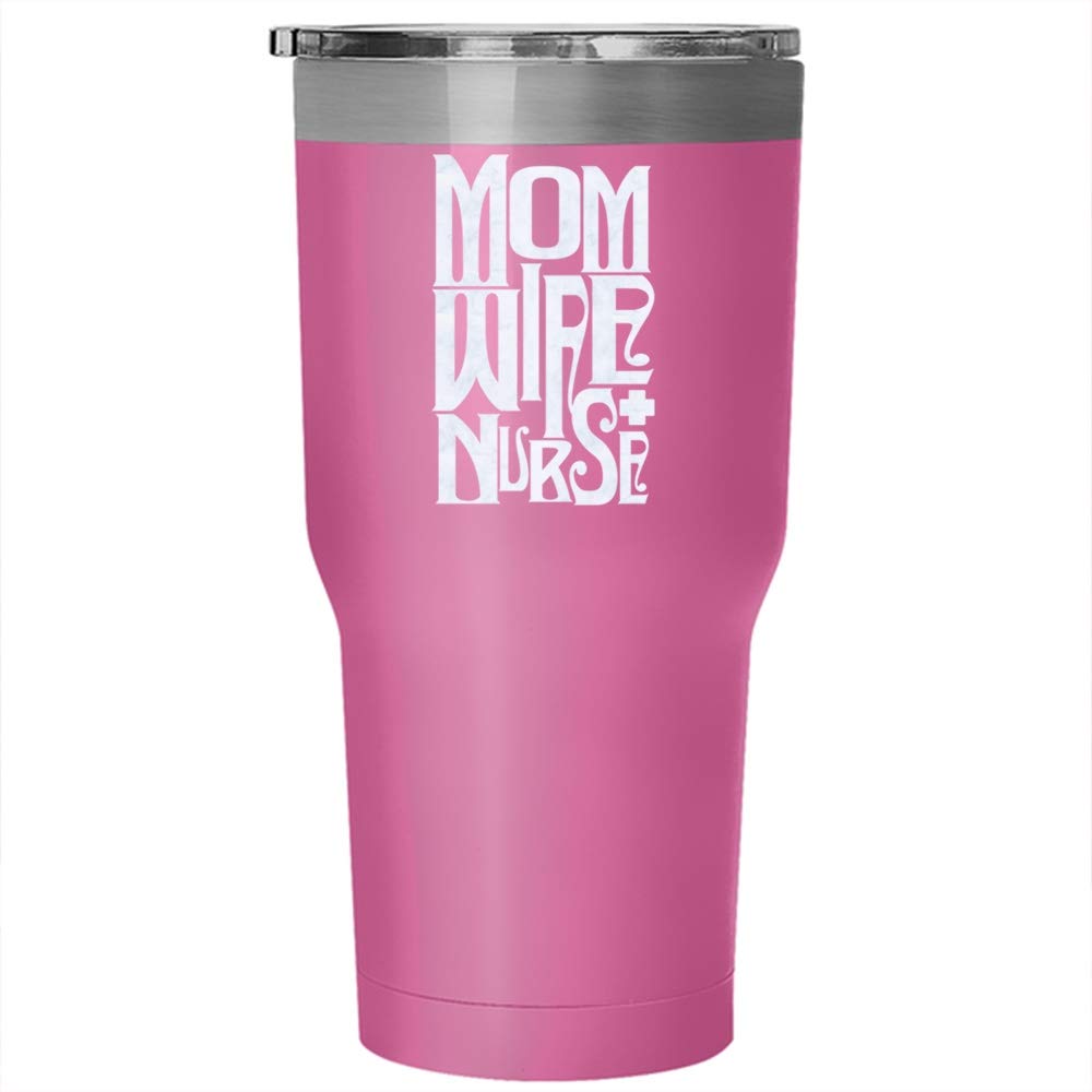 30oz Stainless Steel Insulated Tumbler for Nurses - Perfect Gift for Mom, Wife & Healthcare Workers - Cute Travel Mug for Hospital Shifts & Outdoor Adventures (Pink) - Great for Coffee, Tea & Cold Drinks at Work or On-the-Go