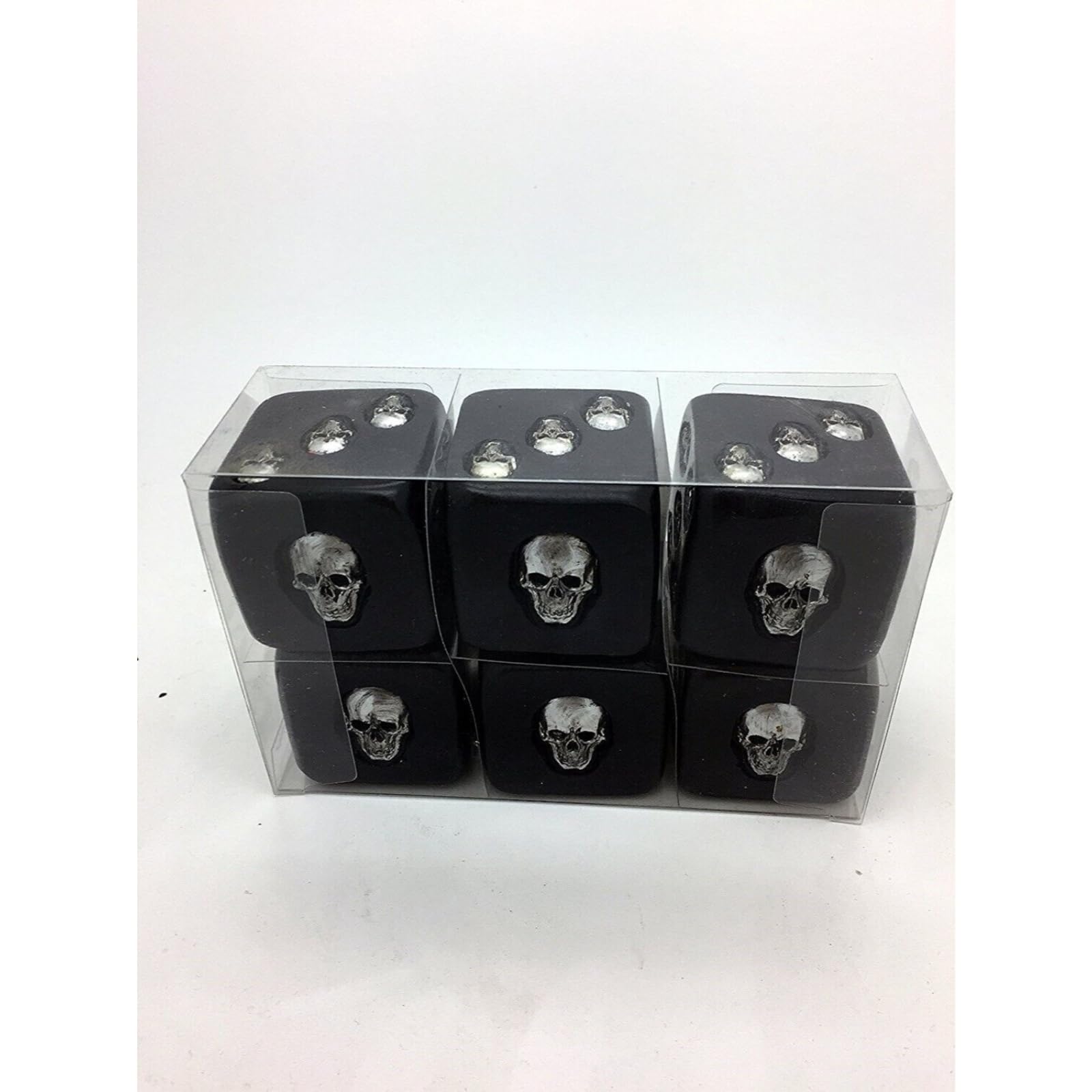 Pacific Giftware Decorative Black Skull Dice Set - 6 Gothic 1.5 Inch Death-Themed Game Pieces for Tabletop RPG, Halloween Decor & Dark Aesthetic Collectibles