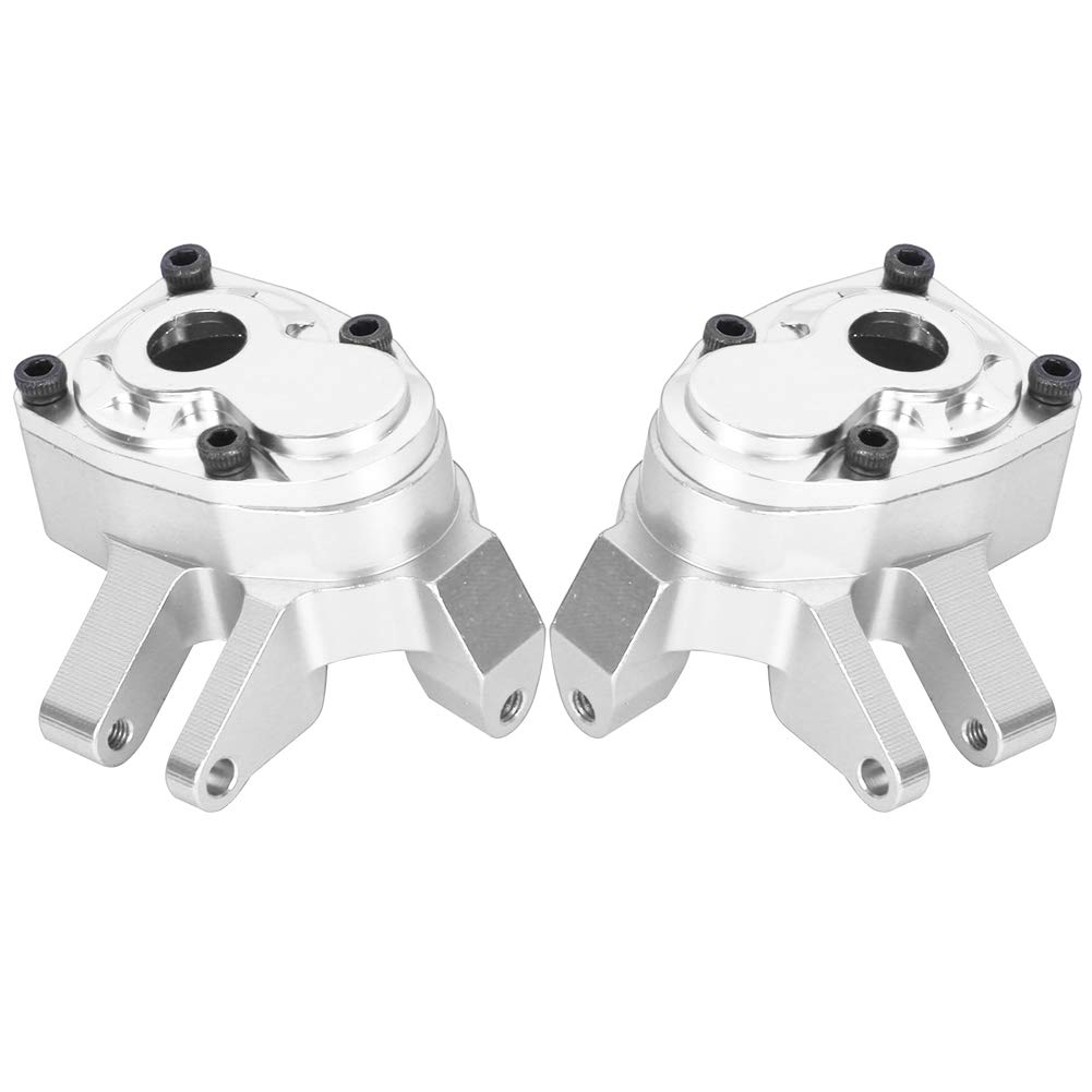 Dilwe Metal Front Steering Cup Shell for Axial Capra SCX10 III RC Car - Durable Front Axle Steering Cup Housing (2Pcs, Silver) - Perfect for Off-Road Crawling, Rock Racing & RC Car Upgrades