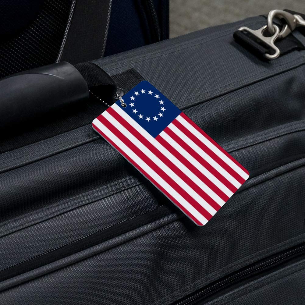 Betsy Ross 1776 American Flag Luggage Tag - Patriotic Suitcase ID Card for Travel - Perfect for Carry-On Bags, Backpacks & Suitcases