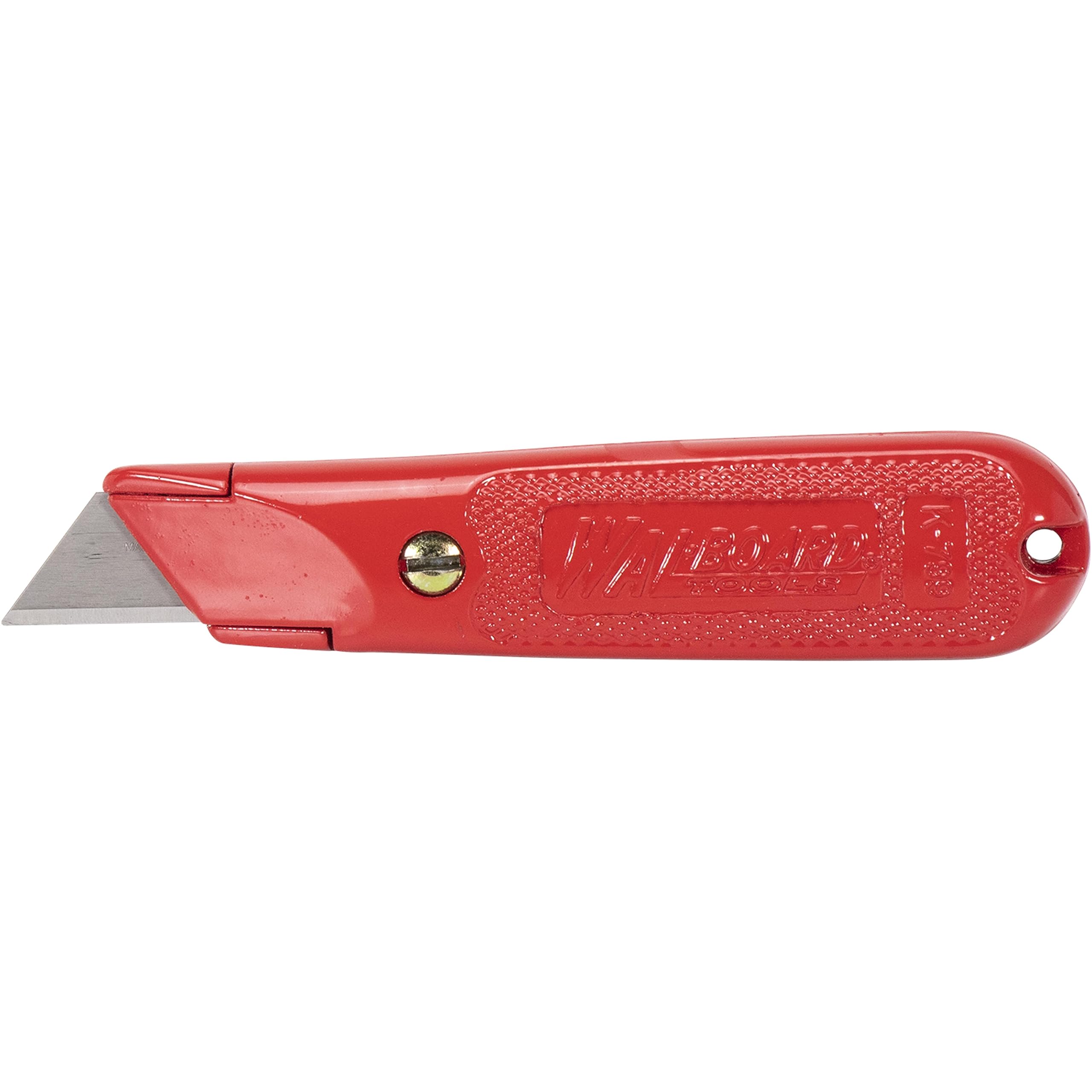 Premium Fixed Blade Utility Knife - Heavy Duty Die-Cast Zinc Aluminum Construction with Retractable Blade & Non-Slip Serrated Grip | Made in USA (Model 015-001) | Ideal for Camping, Hunting, Survival Kits & DIY Projects