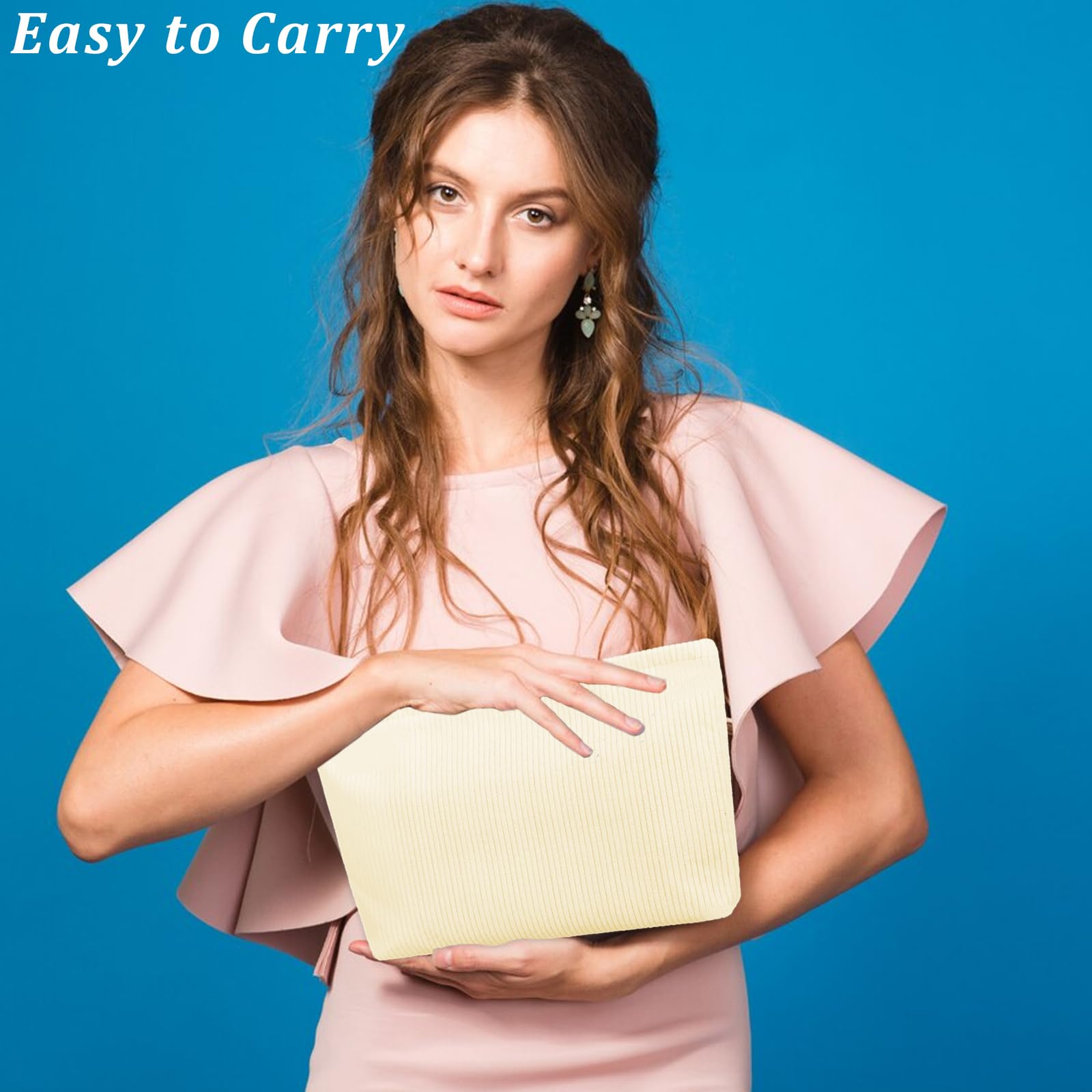 Stylish Corduroy Makeup Bag for Women - Large Zippered Cosmetic Pouch, Travel Organizer & Skincare Storage | Perfect Aesthetic Gift for Best Friends, Preppy Girls & College Students | Great for Travel, Daily Makeup Routine & Gift Giving