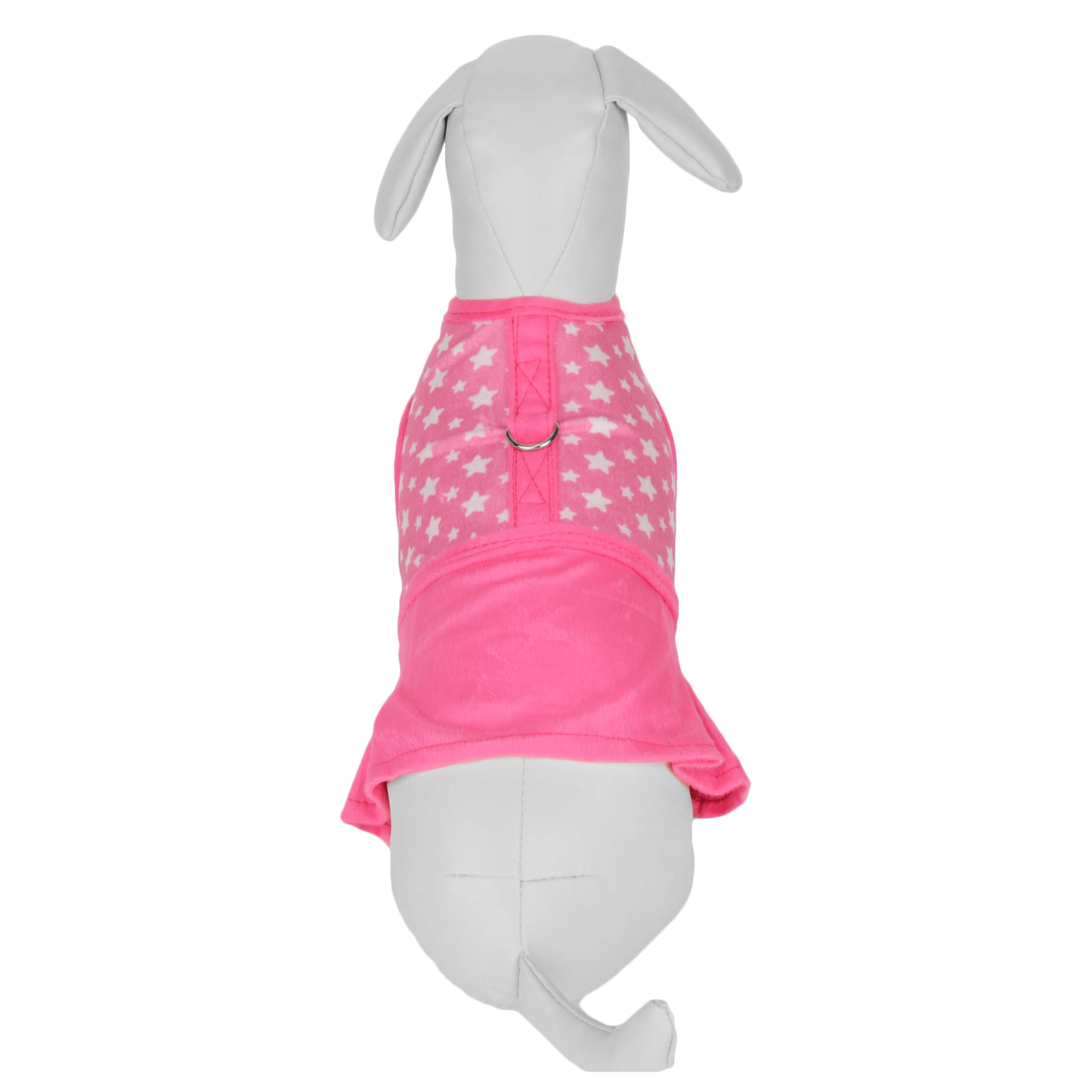 Lucky Stars Medium Dog Dress with Choke-Free Harness & Leash Set - Pink | Comfortable Pet Clothes for Small to Medium Dogs | Perfect for Daily Walks, Outdoor Adventures & Special Occasions