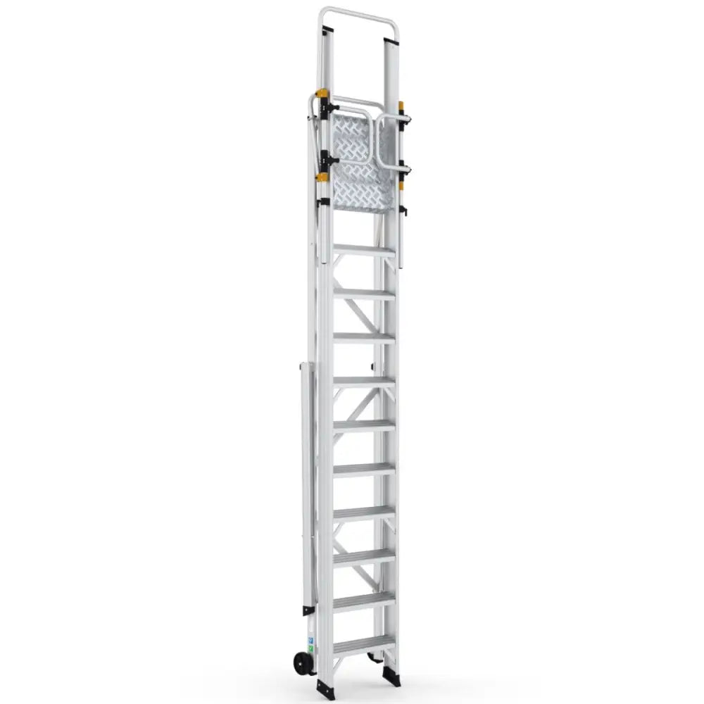 Climb It Large Platform Folding Steps with Safety Gates - Heavy Duty Aluminum Ladder for Kids & Toddlers - Perfect for Playrooms, Bedrooms, and Indoor Play Areas