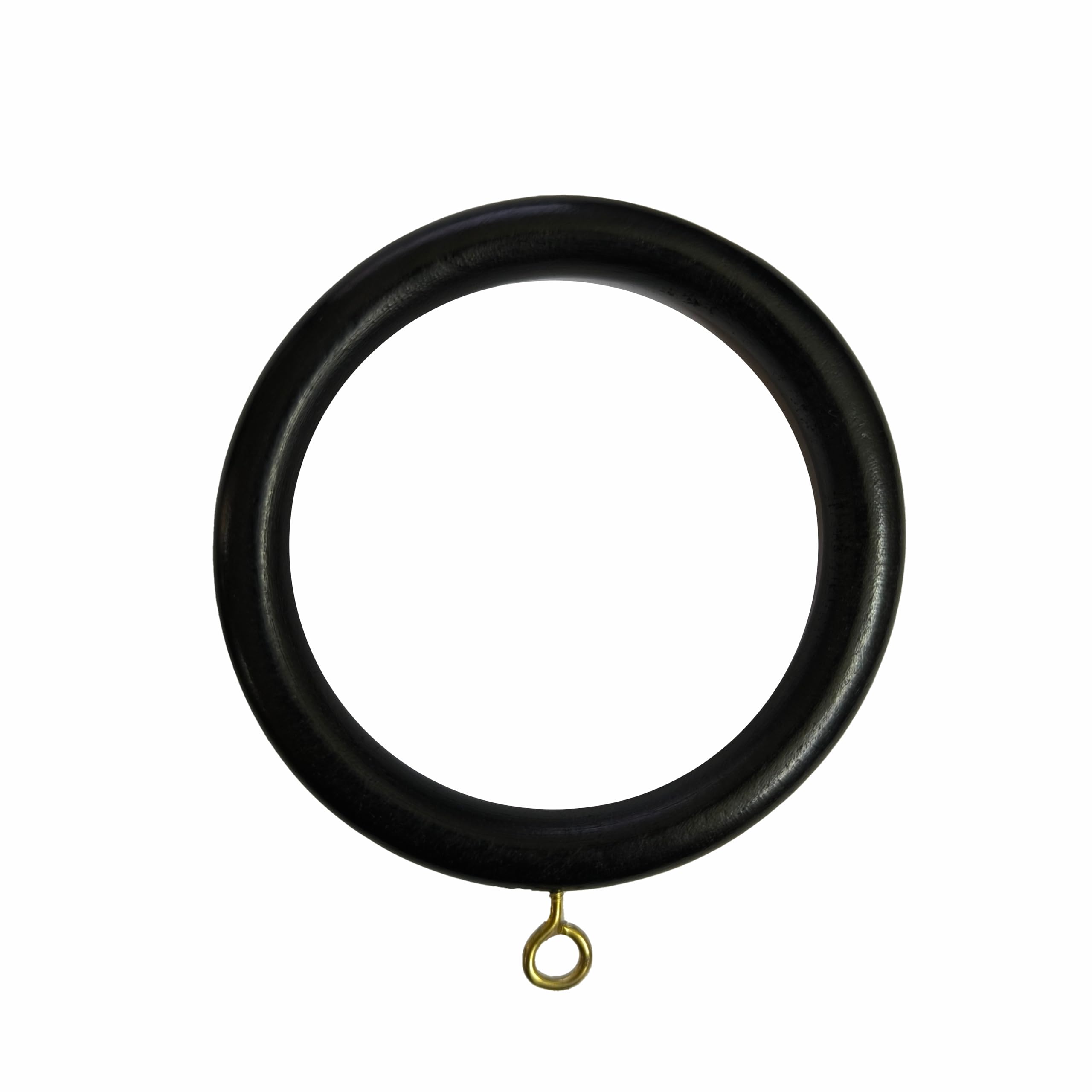 Handmade Wooden Curtain Rings for 1-25 Inch Rods - 2.7 Inch Inner Diameter - Pack of 24 - Black - Perfect for Drapes, Sheers & Valances - Elegant Home Window Decor