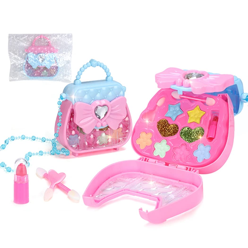 FunPa Girls Makeup Playset - 18PCS Reusable Portable Pretend Makeup Toy Kit with Cosmetic Bag | Perfect Birthday Gift for Toddlers & Kids Ages 3-8 | Role Play, Dress Up & Imaginative Play