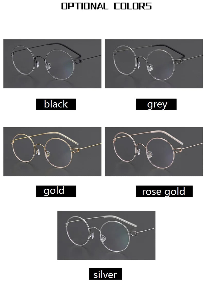 Aimee Women's Full Rim Round Screwless Titanium Eyeglasses 13120 - Lightweight & Durable Eyewear for Work, Reading & Fashion