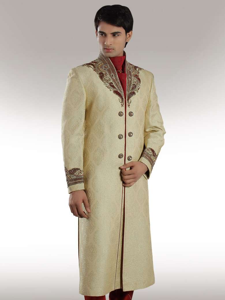Premium Beige Sherwani for Men | Elegant Indian Wedding Attire | Perfect for Weddings, Festivals & Special Occasions