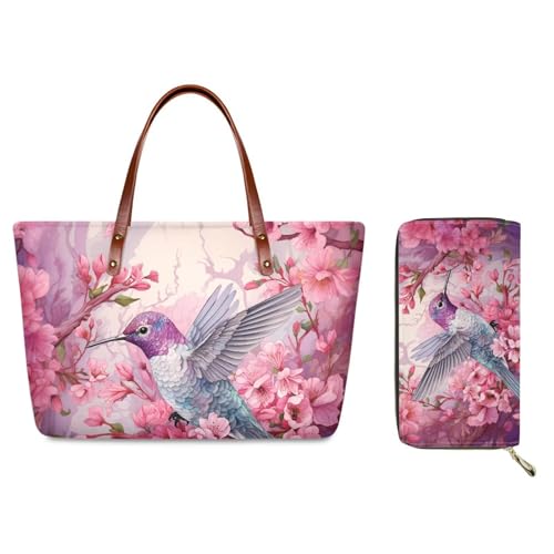 Pink Floral Hummingbird Printedd