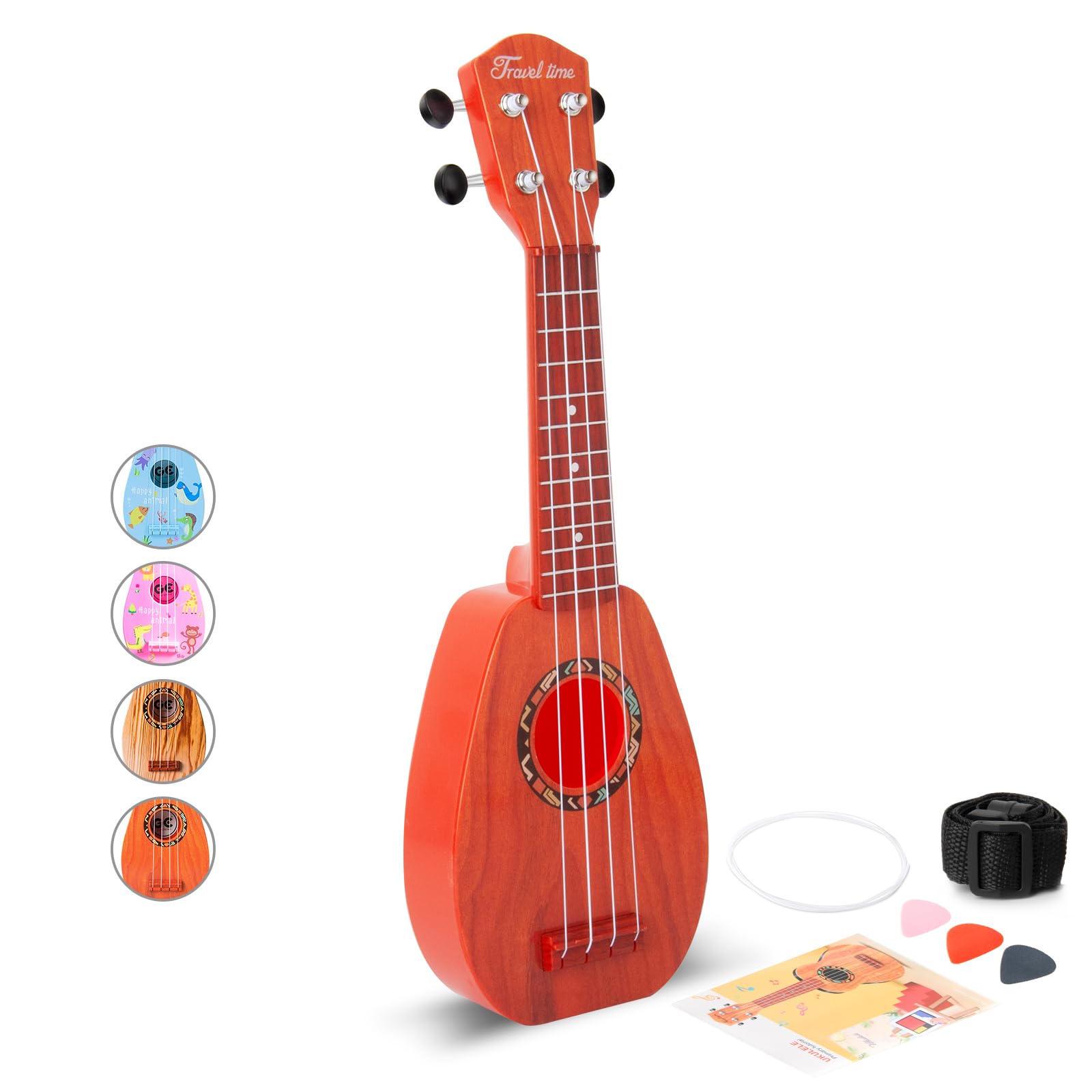 YOLOPARK 17 Inch Kids Toy Guitar for Girls & Boys - Mini Toddler Ukulele with 4 Strings, Musical Instrument Gift for 3-7 Year Olds - Educational Beginner Guitar for Children | Perfect for Birthday Gifts, Music Lessons & Pretend Play