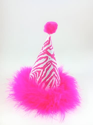 Pink Zebra Print Dog Hat for Small & Medium Dogs - Fun Pet Costume for Parties, Halloween & Photo Shoots