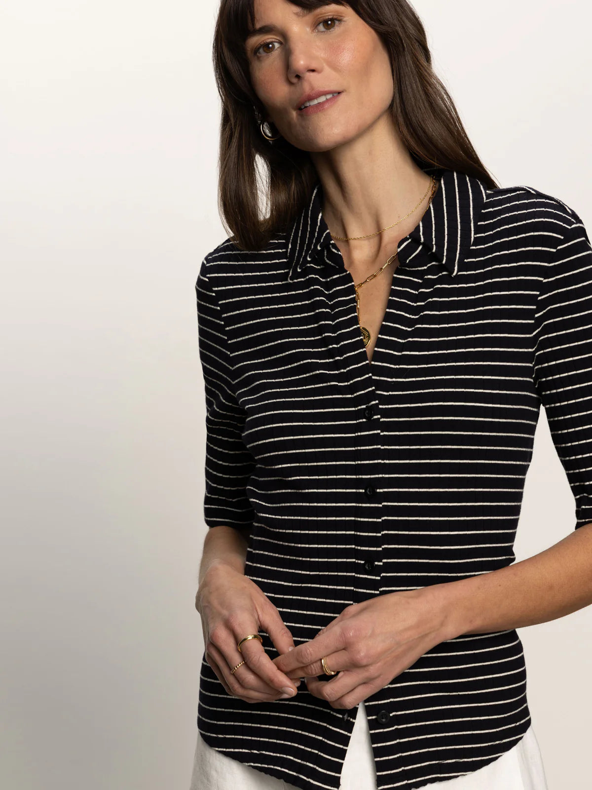 Half Sleeve Ribbed Knit Shirt for Men - Comfortable Stretch Cotton Top for Casual Wear & Layering | Perfect for Office, Outings & Everyday Style