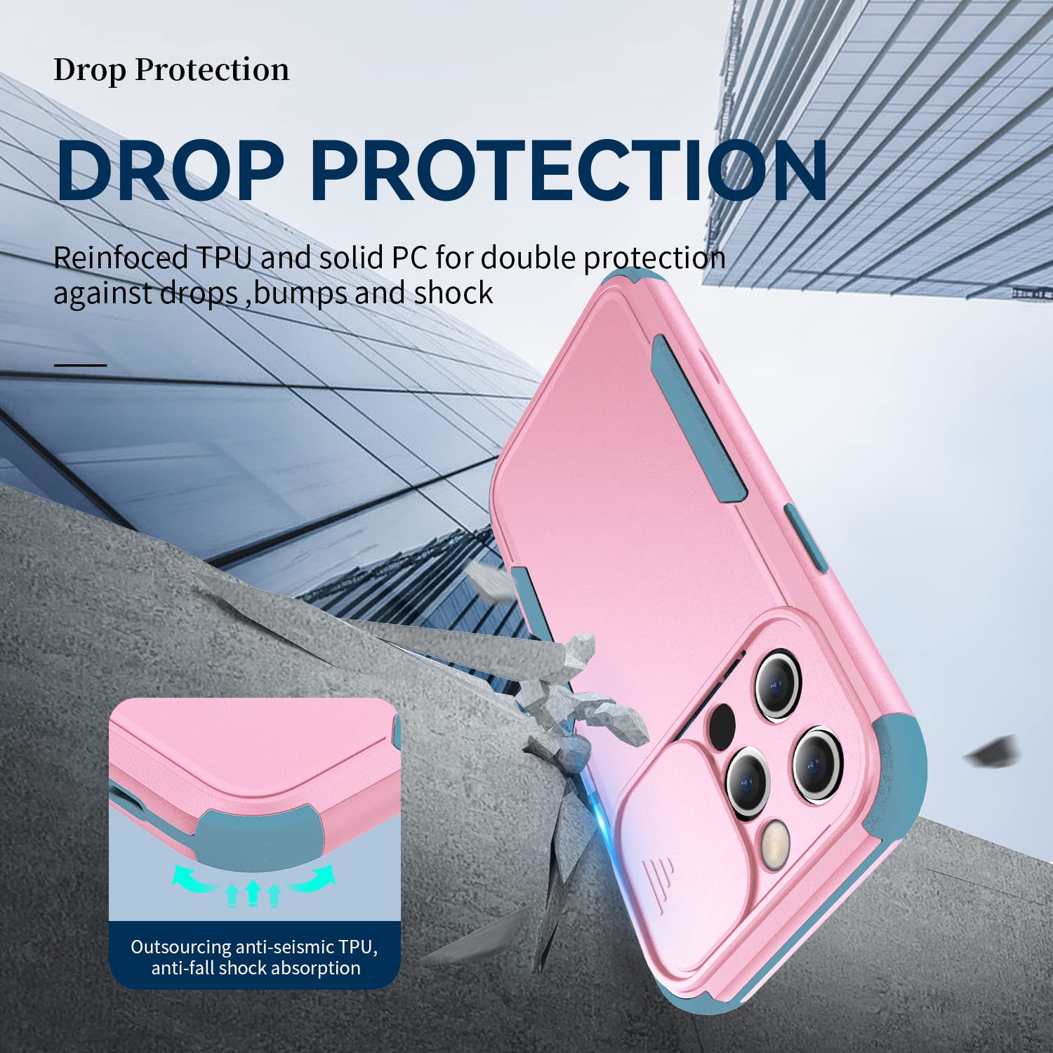 iPhone 13 Pro Max Case 6.7 Inch | Military Grade Shockproof Dual Layer Protection | Slim Fit PC+TPU Bumper Cover | Perfect for Outdoor Adventures & Daily Use