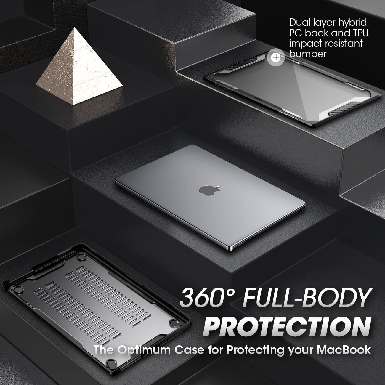SUPCASE Unicorn Beetle Heavy Duty Rugged Shockproof Hard Shell Protective Cover for MacBook Pro 16 Inch (2021-2024 Models M1/M2/M3/M4 Pro/Max A2485/A2780/A2991/A3186/A3403) - Black | Perfect for Travel, Outdoor Work & Daily Protection