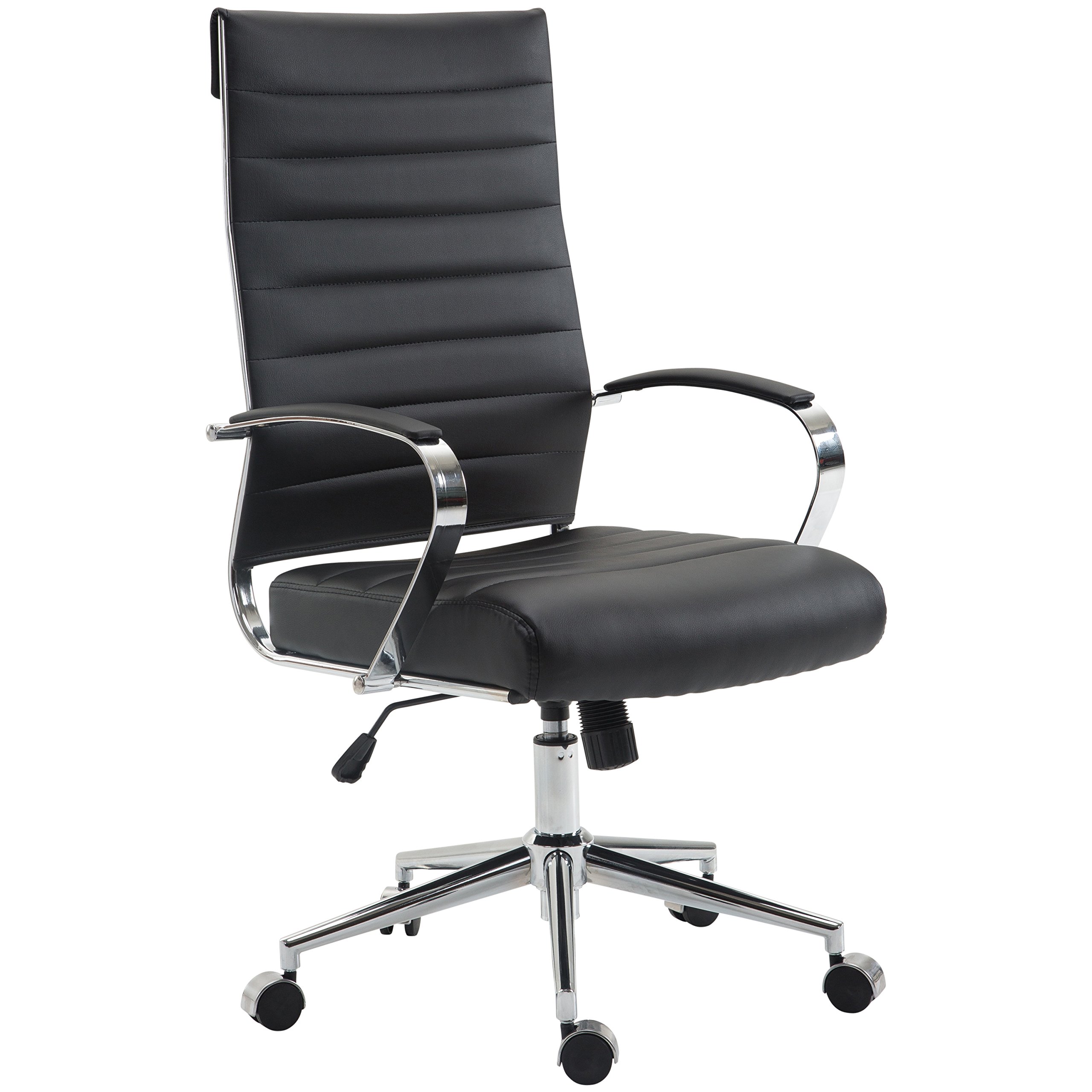 Edgemod Tremaine High Back Executive Office Chair - Black Ergonomic Managerial Chair for Home & Office Workspaces