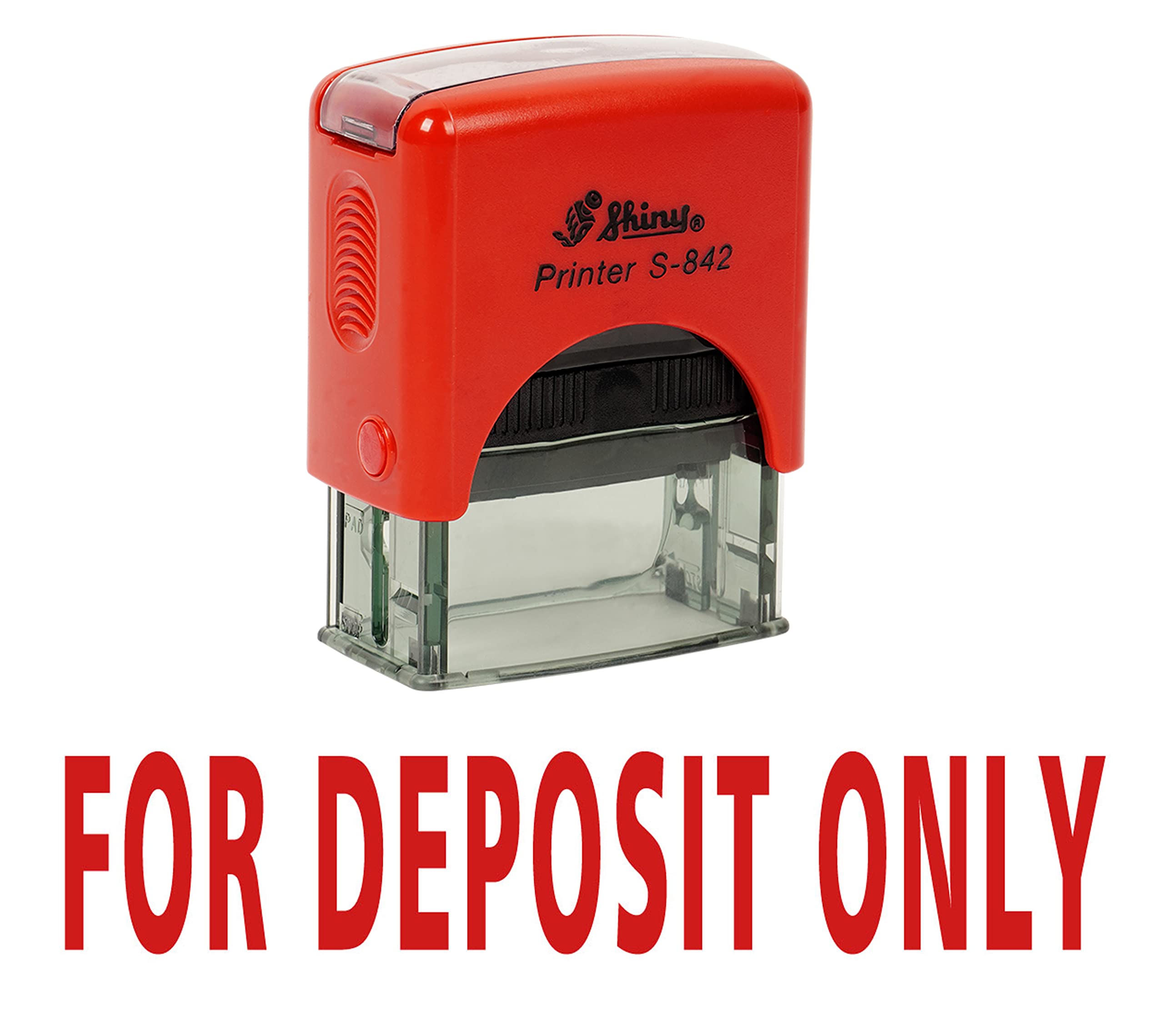 Custom Self-Inking Rubber Stamp for Deposit Only - Personalized Shiny Office Stamp for Banking, Receipts & Document Signing