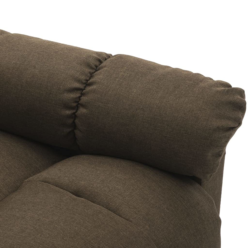Electric Massage Recliner Chair - Adjustable Lazy Massage Sofa with Side Pockets, Modern Leisure Armchair for Living Room, Office & Study - Brown Fabric - Perfect for Relaxation, Work & Home Comfort