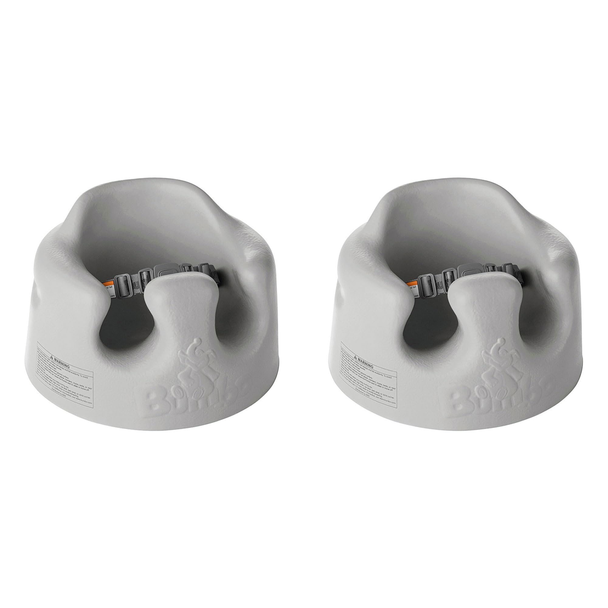 Bumbo 2-Pack Baby Floor Seat - Soft & Supportive Infant Booster Chair with 3-Point Safety Harness (Gray) | Perfect for Playtime, Feeding & Learning to Sit | Toddler Essentials for Home & Daycare