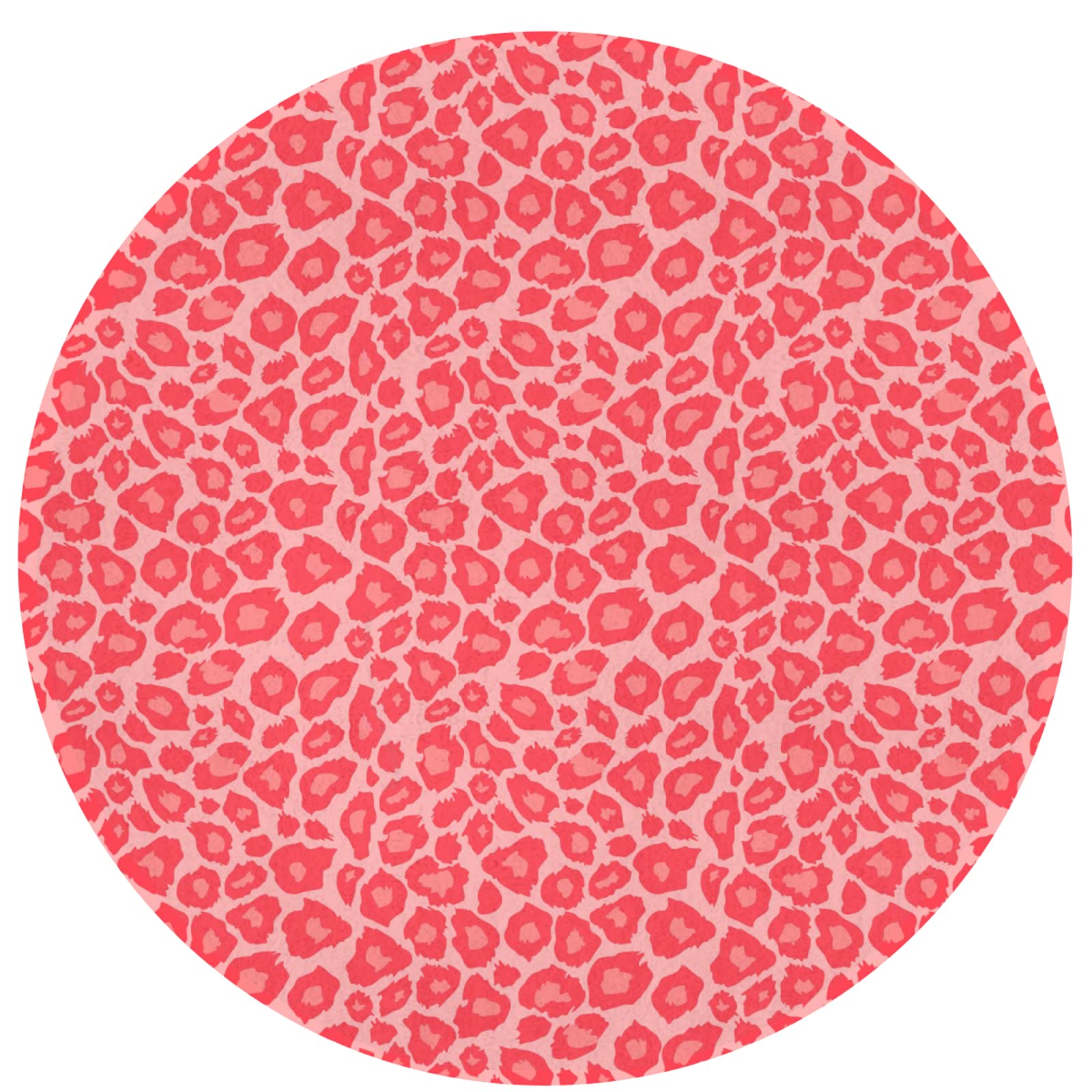 2ft Leopard Print Round Rug - 24 Inch Circle Modern Animal Print Carpet for Living Room, Bedroom, Entrance - Durable & Soft Indoor Floor Mat - Cheetah & Pink Colorful Design - Perfect for Home Decor, Apartment, Dorm Room