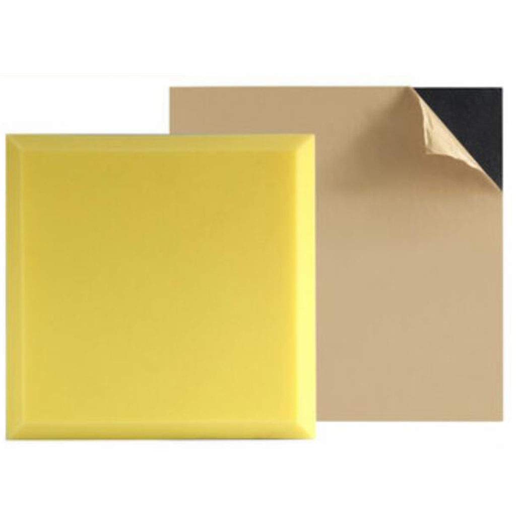YNFNGXU Acoustic Foam Panels - Soundproofing Studio Foam, Self-Adhesive Square Sound Absorbing Panels for Walls (10-Pack, Yellow) | Perfect for Home Studios, Offices & Noise Reduction
