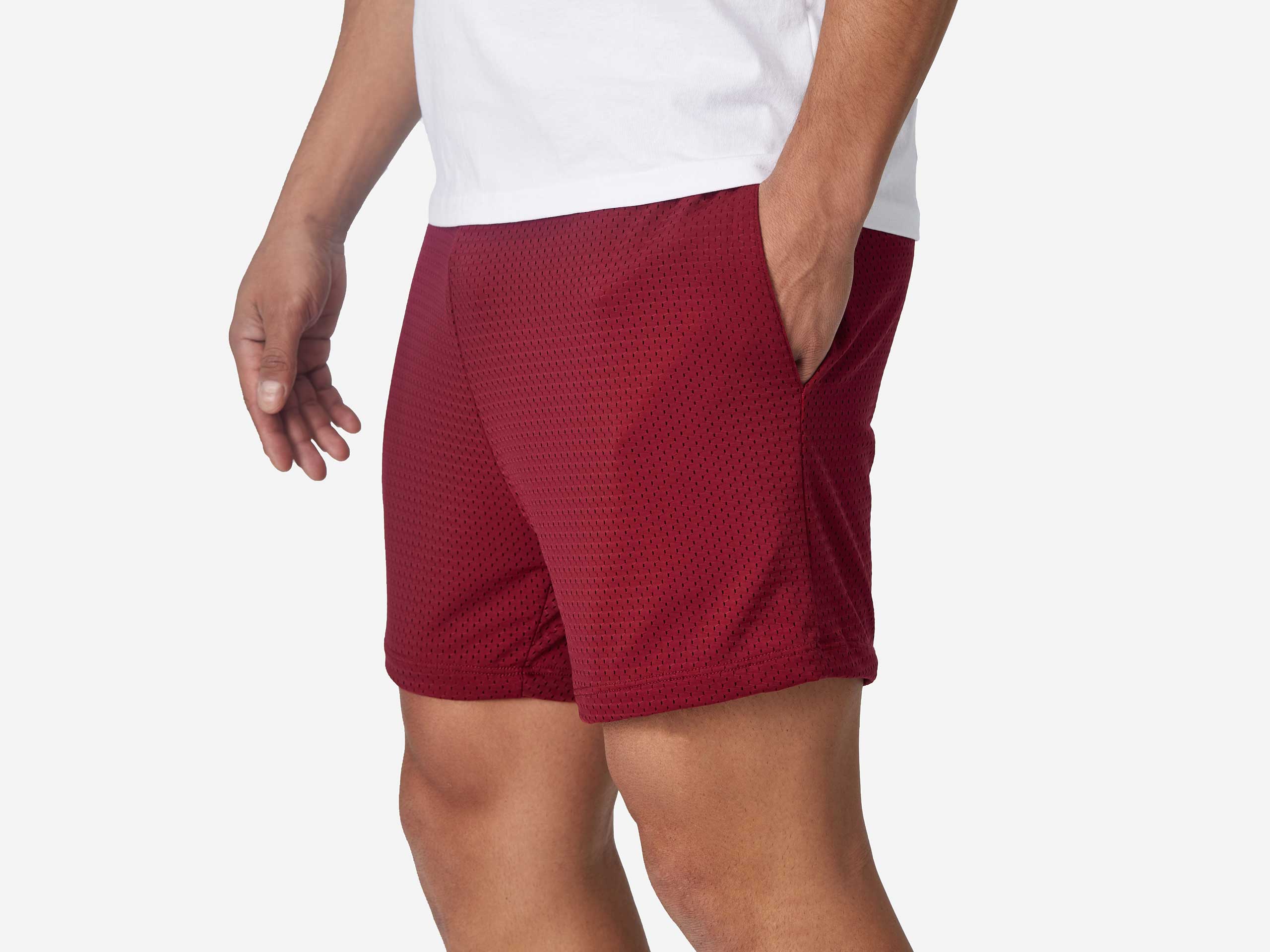 4 Pocket Lounge Shorts for Men - Comfortable Burgundy Casual Shorts with Pockets - Perfect for Relaxing at Home, Lounging, and Outdoor Activities