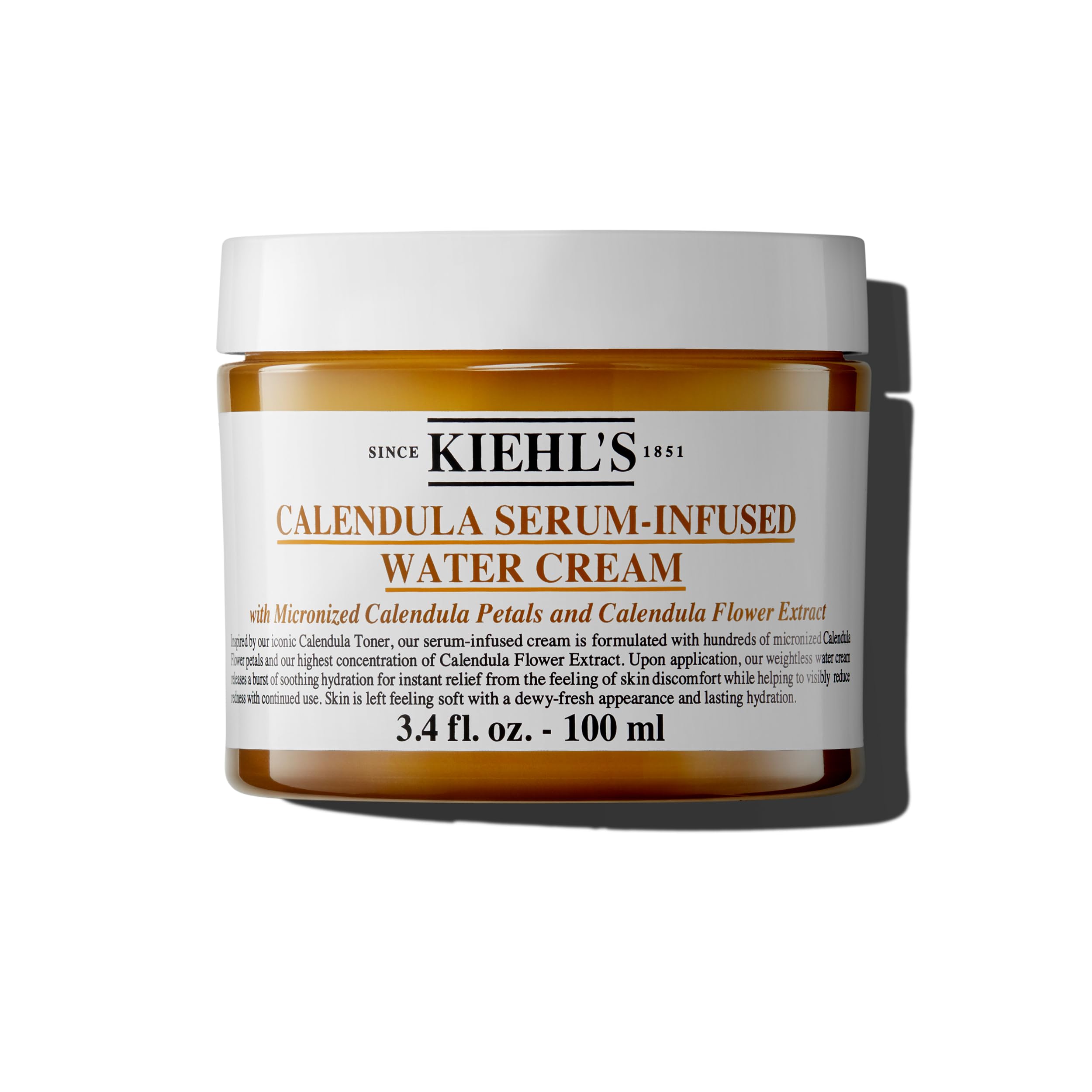 Kiehl's Calendula Serum Infused Water Cream - Soothing Gel Moisturizer for All Skin Types | Evens Skin Tone & Boosts Radiance in 1 Week | 24HR Hydration & Reduces Redness | Perfect for Daily Skincare Routine & Post-Facial Recovery