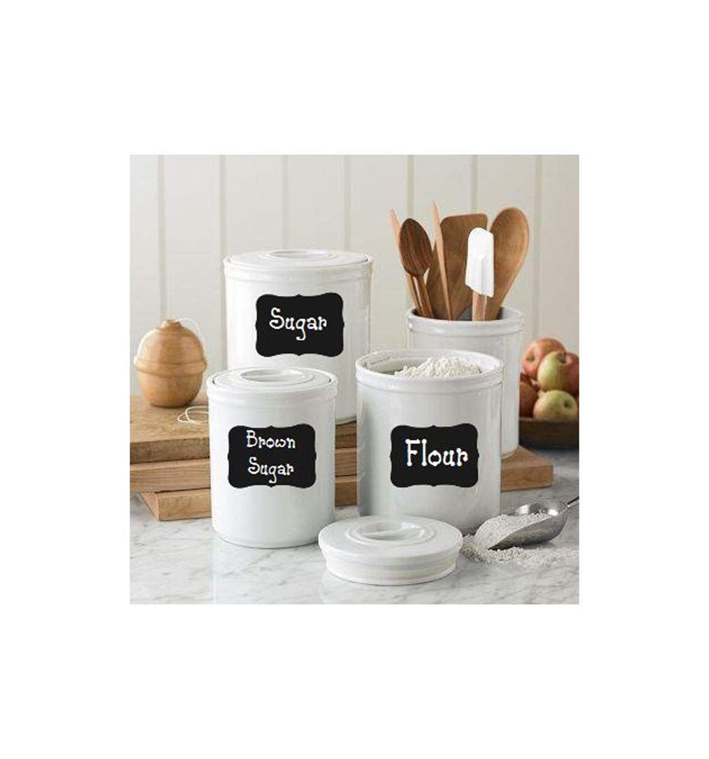 Removable PVC Wall Stickers - Erasable Chalkboard Labels for Home & Office Organization (8.1cm x 5.1cm, Gray) | Waterproof Decorative Blackboard Stickers for Kitchen, Classroom, or Kids Room