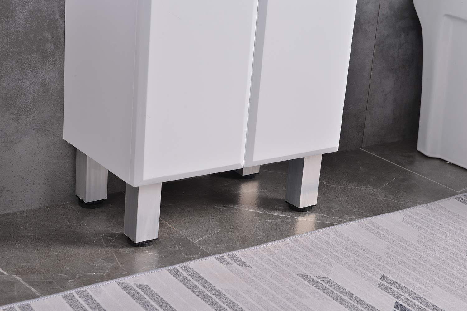 18 Inch Freestanding Bathroom Vanity with Ceramic Vessel Sink - Includes Mirror, Faucet & Drain (White) - Perfect for Modern Bathroom Renovation & Small Space Solutions