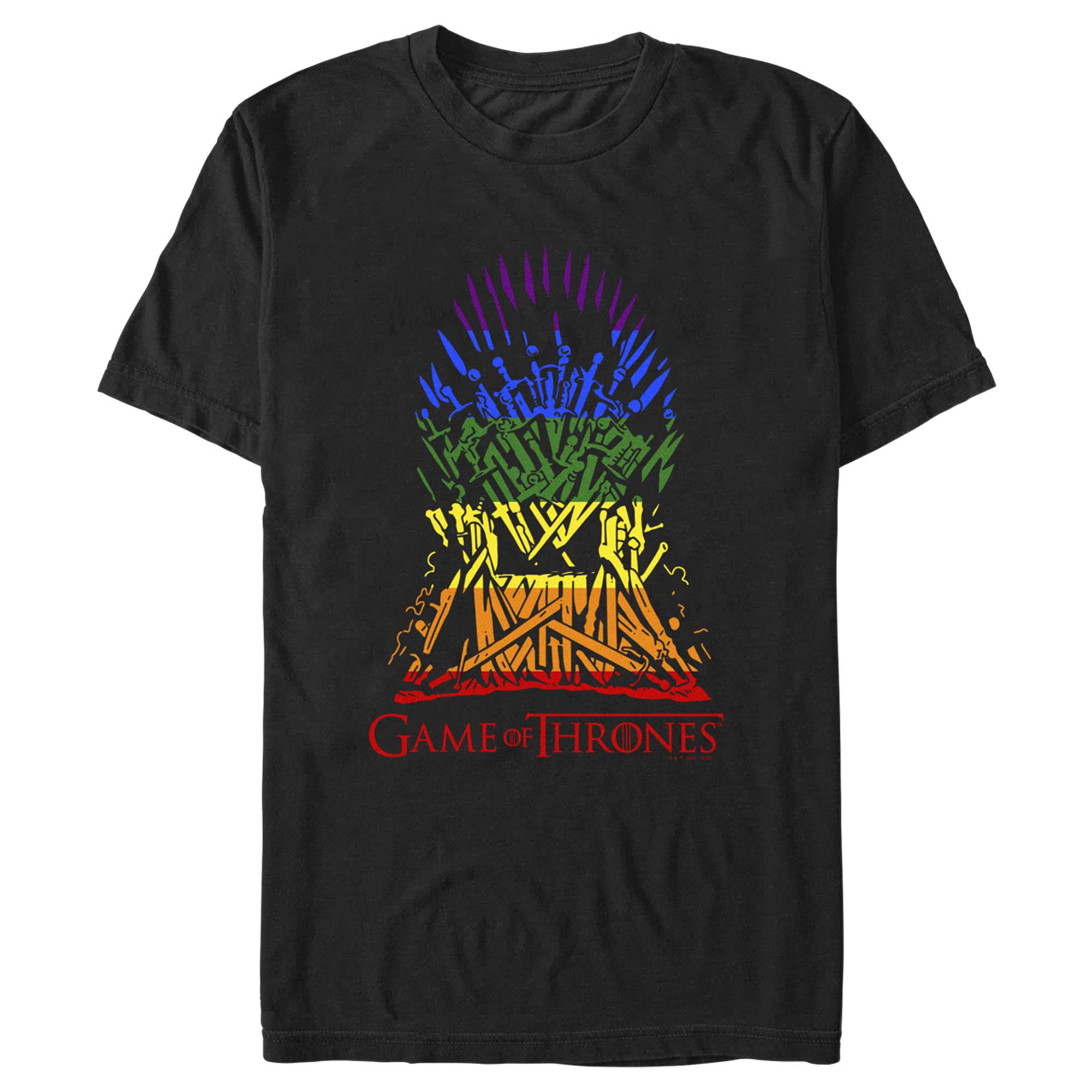 Game of Thrones Rainbow Iron Throne T-Shirt for Men - Stylish Pop Culture Tee for Fans, Cosplay & Casual Wear