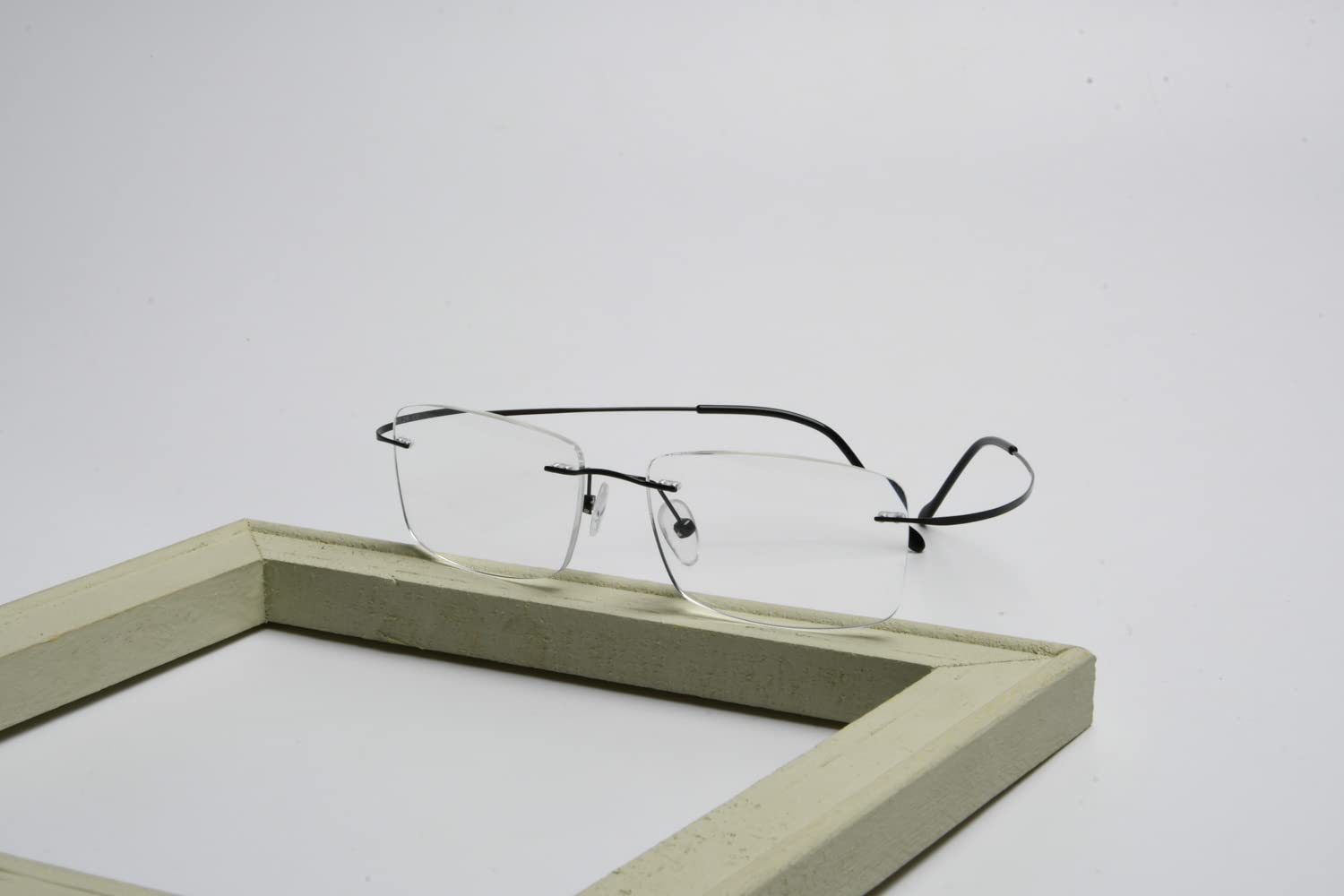 Titanium Rimless Reading Glasses for Men - Lightweight +1.25 Magnification - Perfect for Reading Books, Using Smartphones & Computer Work