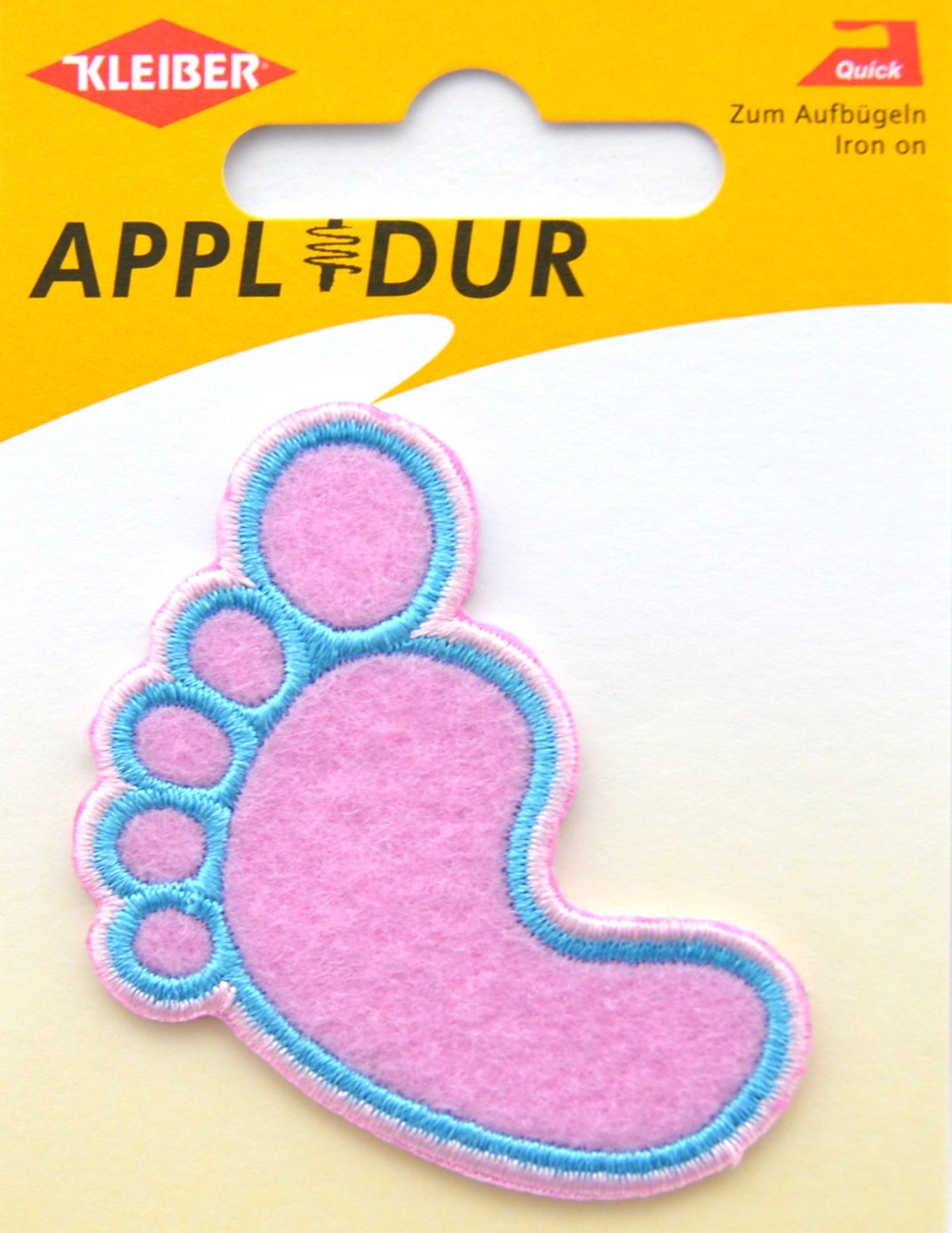 Custom Iron On Footprint Patch - 5.5cm Height - Pink & Blue Options for DIY Clothing, Bags & Accessories - Perfect for Kids, Pets & Memory Keepsakes
