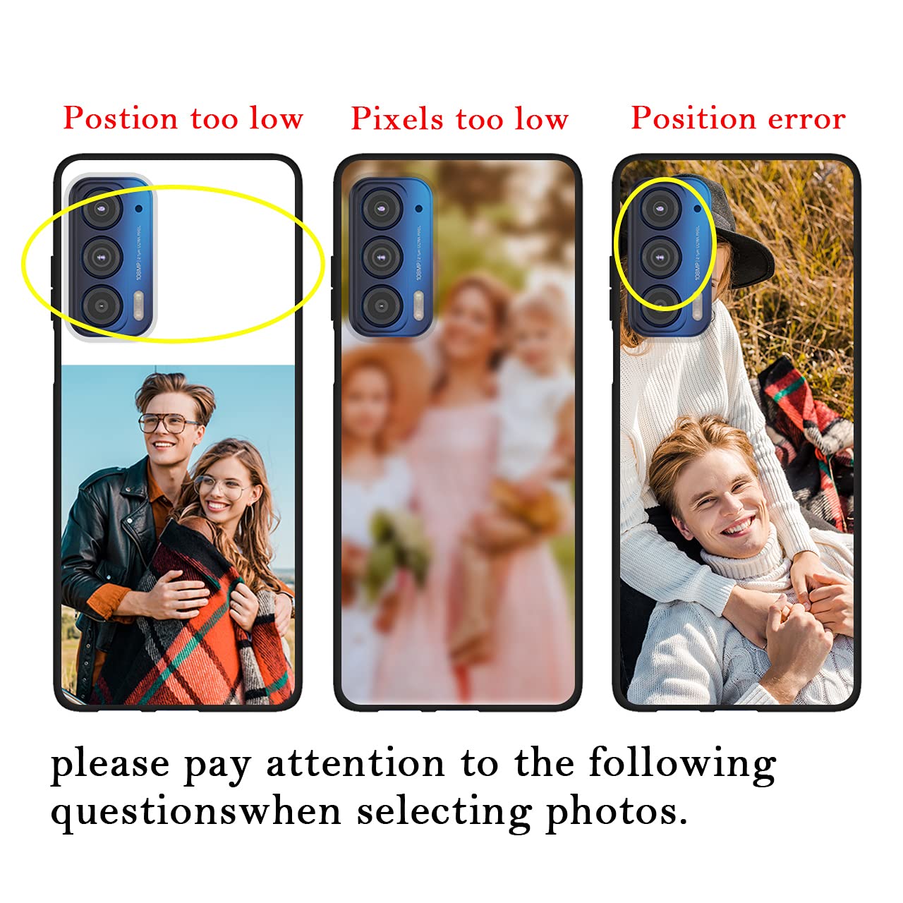 Custom Personalized Photo Text Name Phone Case for Motorola Edge 2021/Edge 5G UW - Anti-Scratch Soft TPU Protective Cover (Black) - Perfect for Daily Use, Travel & Gift Giving