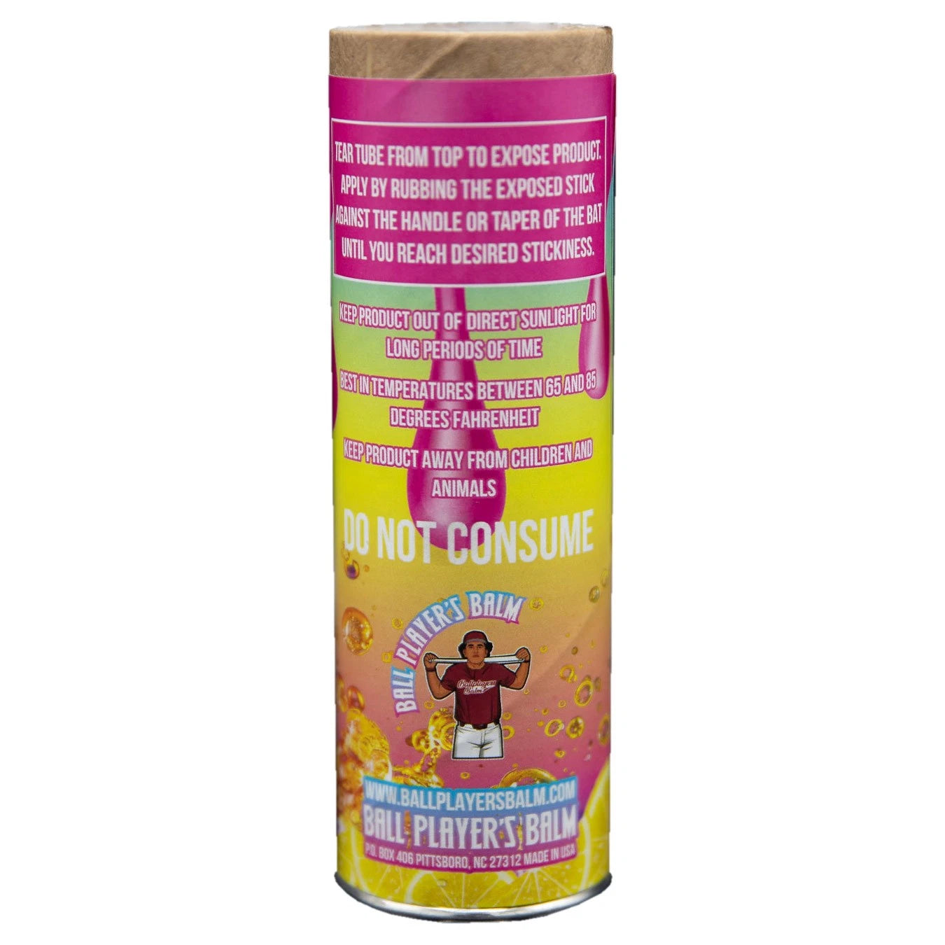 Ball Player's Balm - Citrus Blast Scented Bat Tack for Baseball & Softball | Moisturizing Grip Enhancer for Sports Equipment | Perfect for Game Day & Practice Sessions