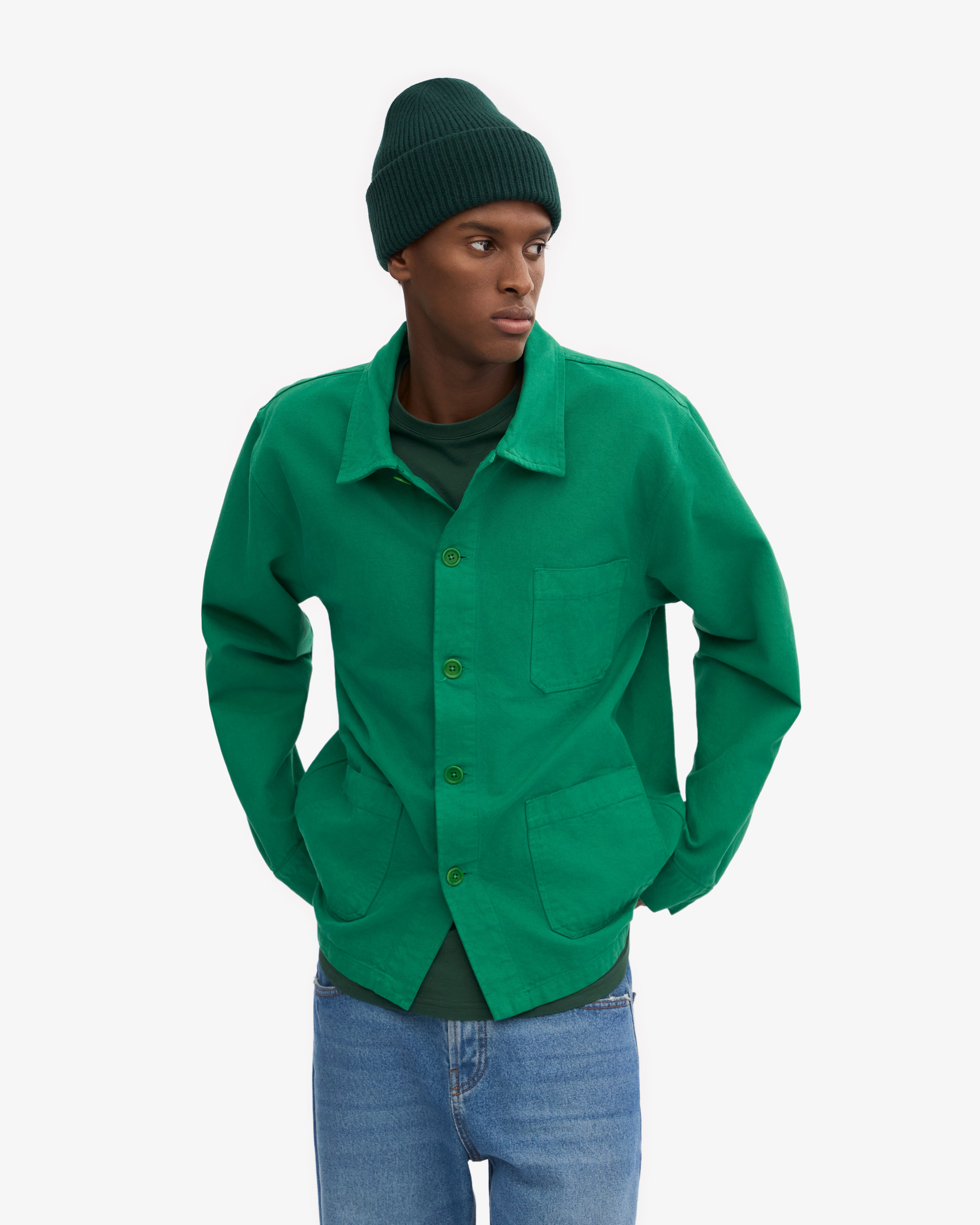 Organic Workwear Jacket for Men & Women | Kelly Green Eco-Friendly Jacket | Durable Outdoor Work Jacket for Construction, Farming & Casual Wear