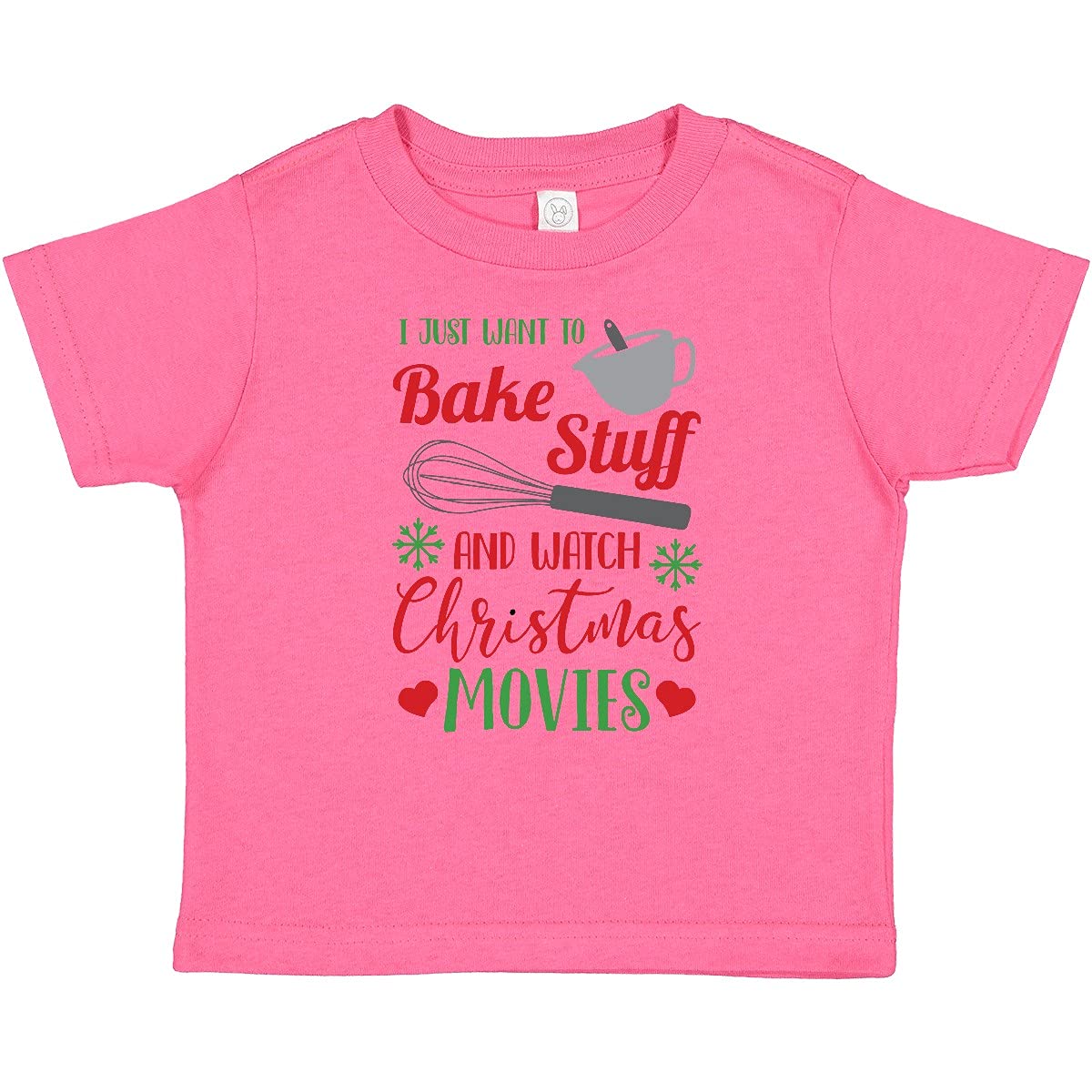 Inktastic 'I Just Want to Bake Stuff and Watch Christmas Movies' Baby T-Shirt | Cute Holiday Outfit for Infants & Toddlers | Perfect for Family Photos & Christmas Celebrations