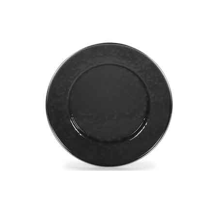 4-Pack Solid Black Enamelware Plates - 8.5 Inch Durable Sandwich & Salad Plates for Picnics, Camping & Outdoor Dining | Rust-Free Melamine-Free Dinnerware