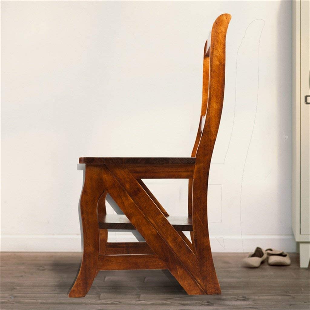 NEVKA Wooden Step Stool for Adults - Solid Wood Multifunctional Folding Stool, Creative Nordic Style Dual-Use Step Ladder for Living Room, Kitchen & Bedroom - Perfect for Reaching High Shelves & Home Decor