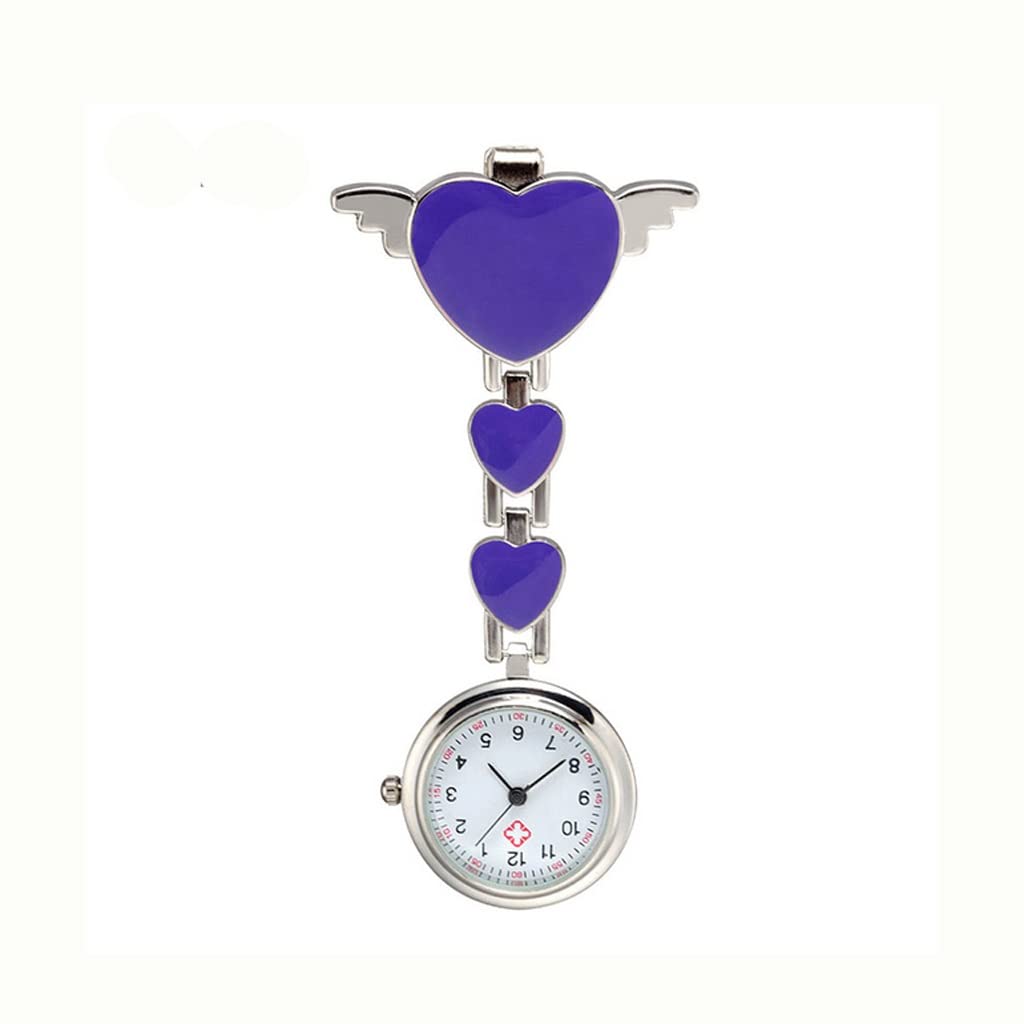 Stylish Purple Nurse Pocket Watch - Round Dial Quartz Angel Band Brooch for Medical Professionals | Perfect for Doctors, Nurses & Healthcare Workers