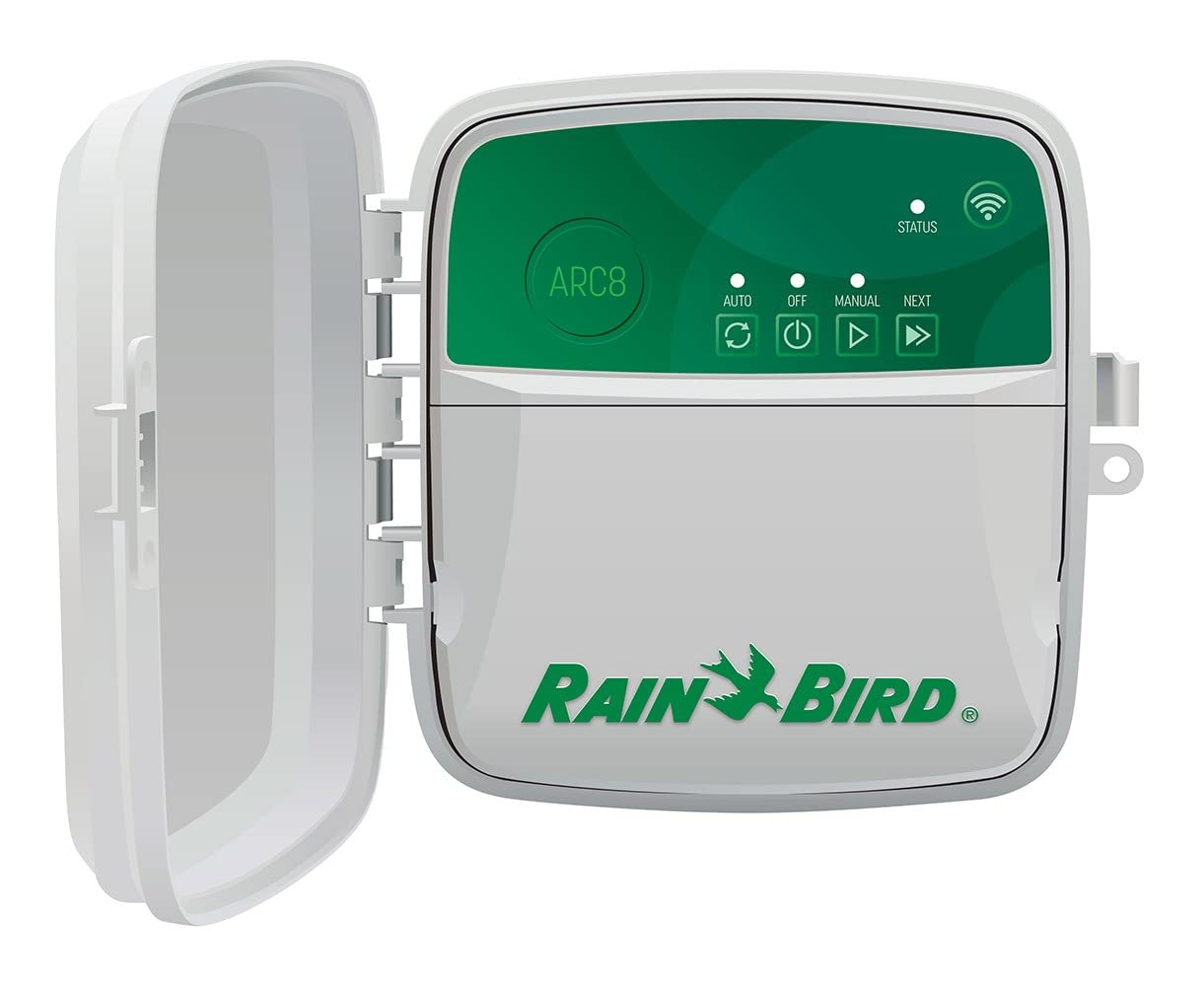 Rain Bird ARC8 Smart WiFi Irrigation Controller - 8-Zone App-Controlled Water Timer for Lawn & Garden | Alexa Compatible, EPA WaterSense Certified | Perfect for Home, Yard & Landscape Watering Systems