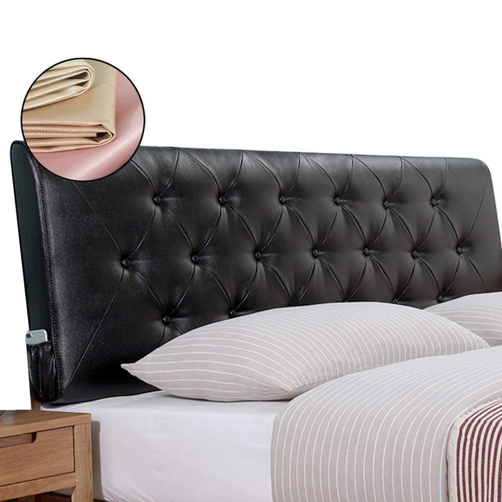 JYW Lumbar Support Cushion for Bed - Pain Relief Headboard & Bedside Pillow with Removable Zippered Cover, 180x60cm (Black) - Ideal for Back Pain Relief, Office Chair, Sofa & Car Seat Comfort