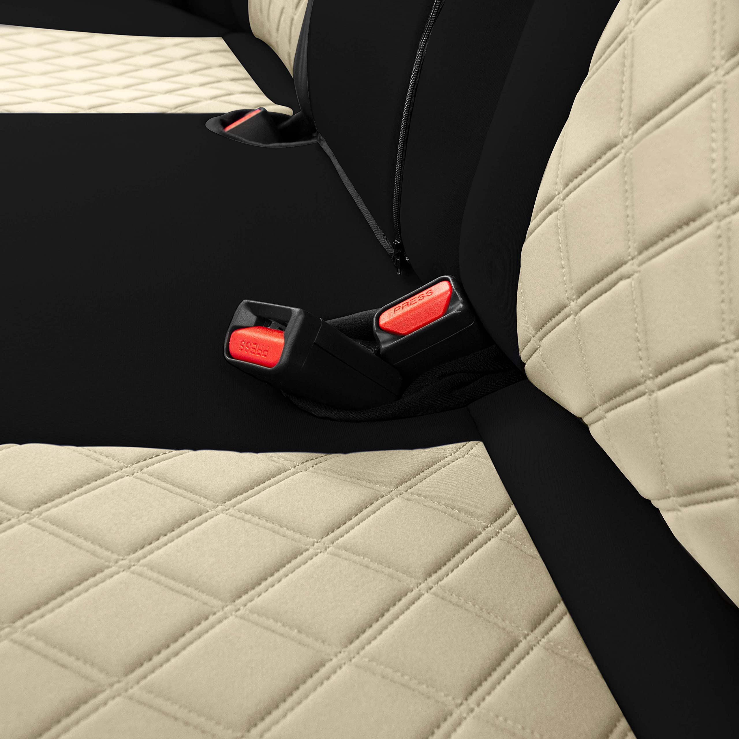 FH Group Custom Fit Seat Covers for 2018-2022 Honda Accord Touring | Sport | Sport SE | EX | EX-L - Waterproof Neoprene Front Seat Covers Set in Beige | Perfect for Daily Commute, Road Trips & Protecting Your Car Seats from Spills and Wear