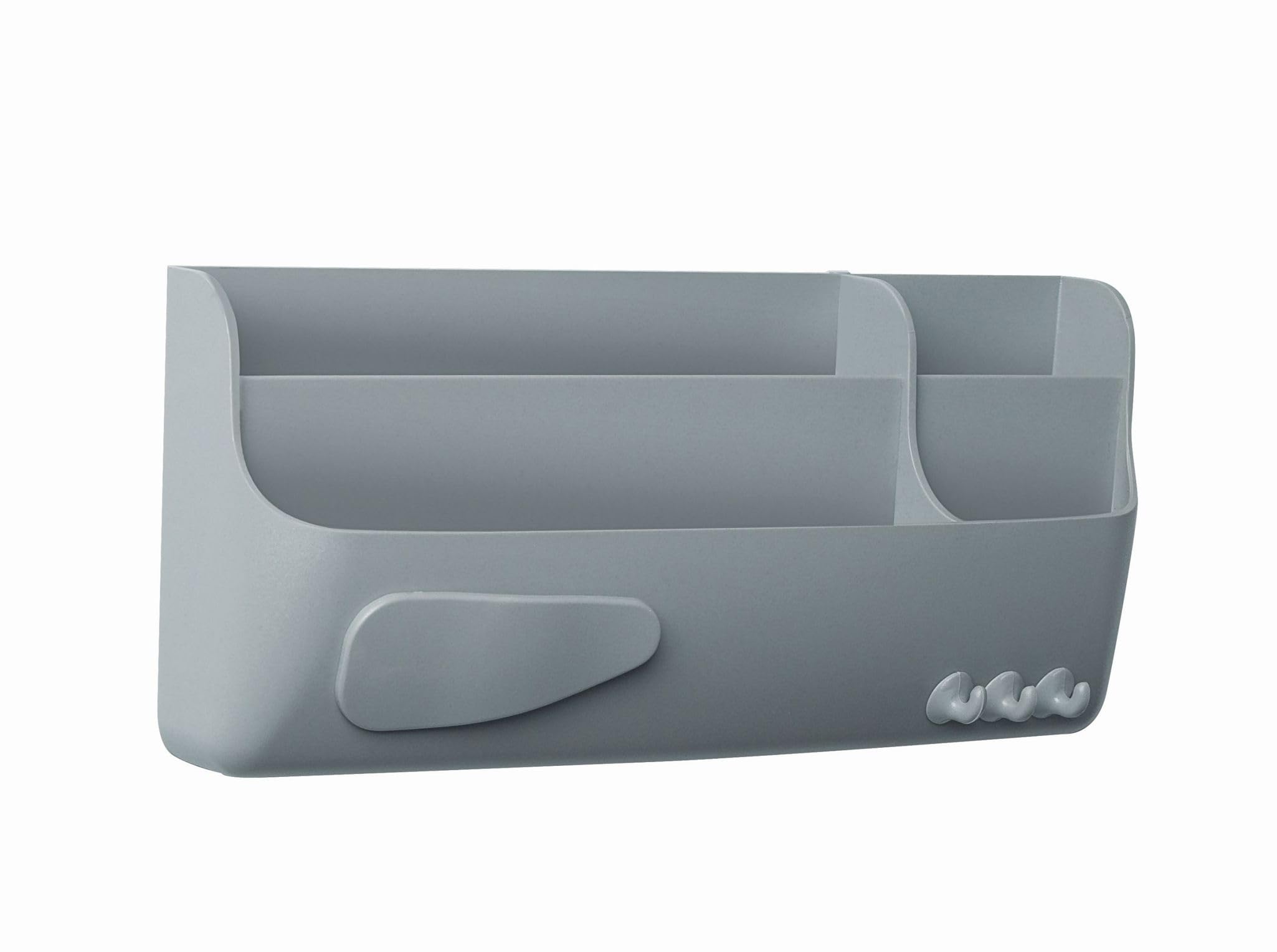 MasterVision Magnetic Dry Erase Marker Holder - 4 Compartment Whiteboard Organizer Box for Pens & Accessories (Gray) - Perfect for Classroom, Office & Home Use