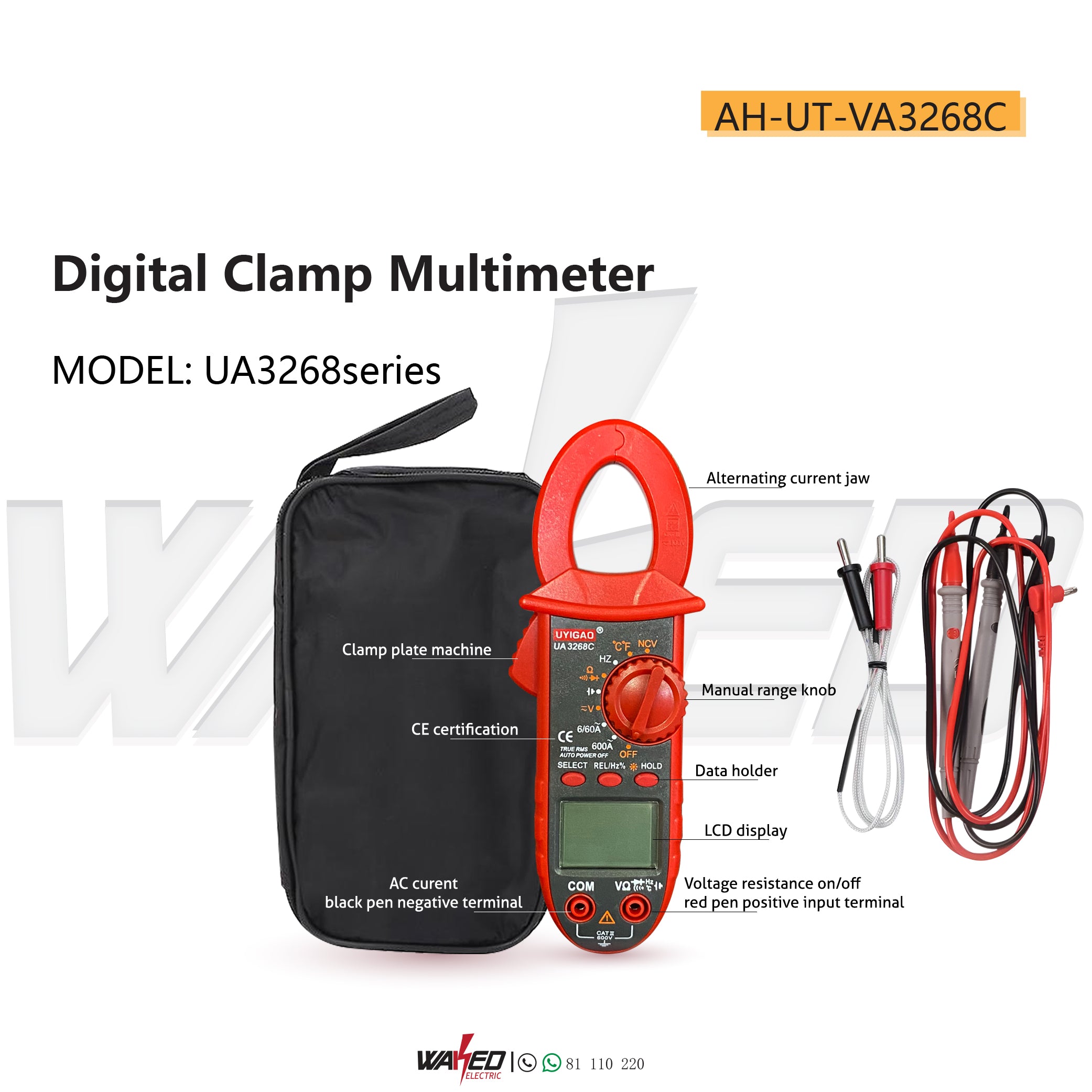 Digital Clamp Multimeter - AC/DC Current Voltage Tester with Auto-Ranging, True RMS - Perfect for Electricians, HVAC Technicians & DIY Home Electrical Projects