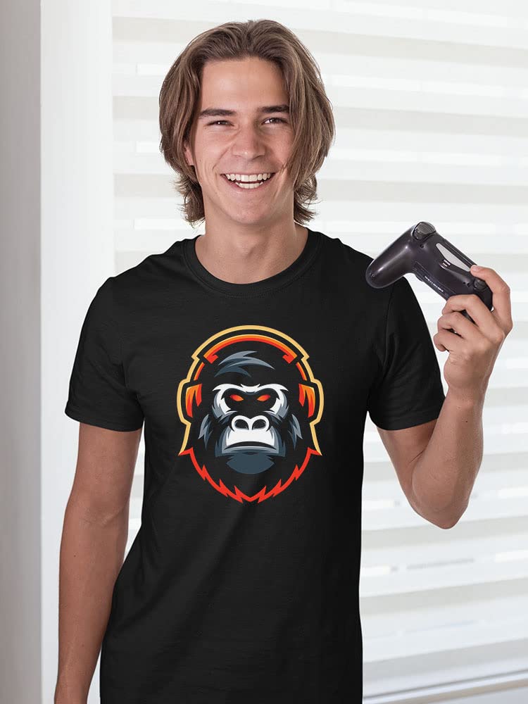 Gorilla Icon Headphones Graphic T-Shirt for Men - Trendy Casual Streetwear Tee for Music Lovers, Gym, and Everyday Wear
