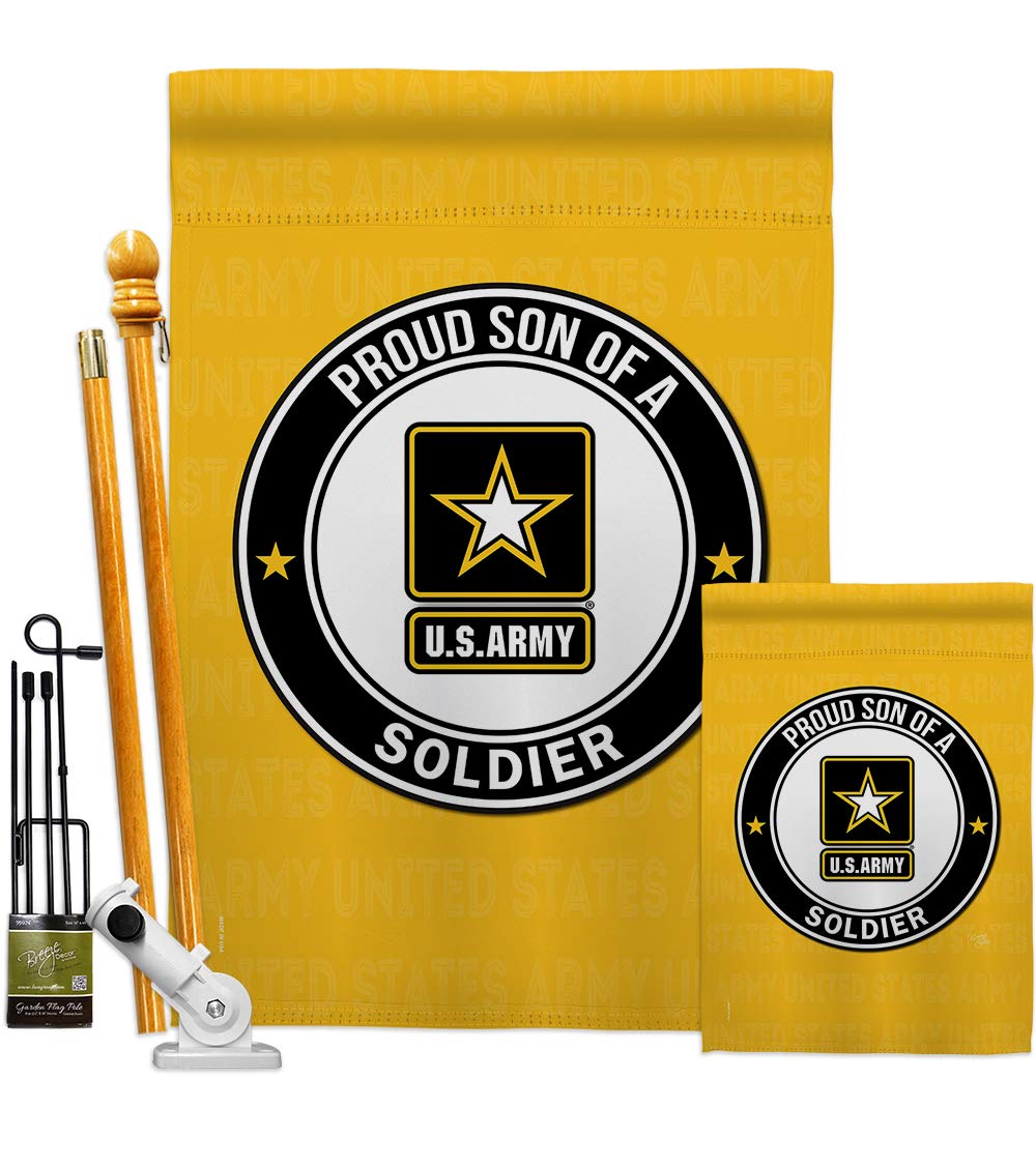 US Army Soldier Garden Flag Kit - Double-Sided 28x40 Inch Military House Banner for Armed Forces, Rangers & Veterans - Patriotic Yard Decoration Made in USA | Perfect for Memorial Day, Veterans Day & Front Porch Displays