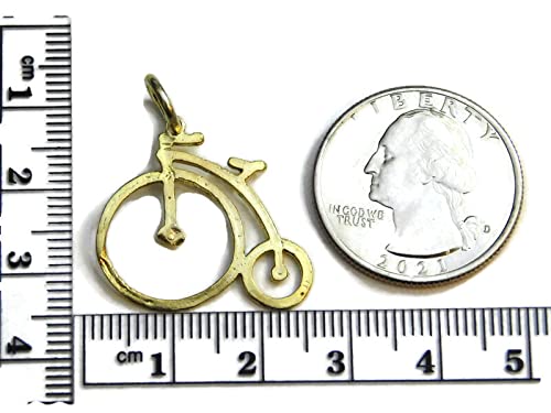 14k Yellow Gold Bicycle Charm Pendant - Elegant Jewelry for Cycling Enthusiasts & Gift Ideas