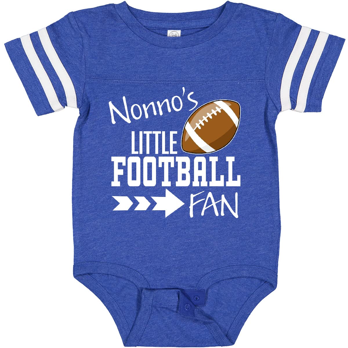 Inktastic Nonno's Little Football Fan Baby Bodysuit - Cute Infant Onesie for Game Day & Family Photos | Soft Cotton Unisex Romper for Newborns, Boys & Girls