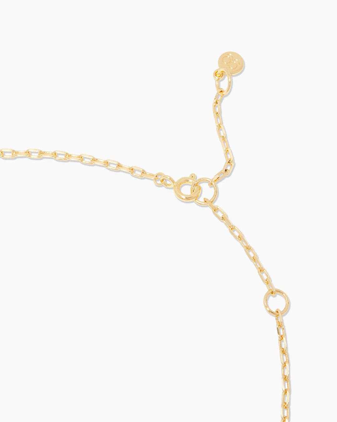 gorjana Sunset Etched Necklace 18k Gold-Plated with Mother of Pearl Pendant | Adjustable Chain 19