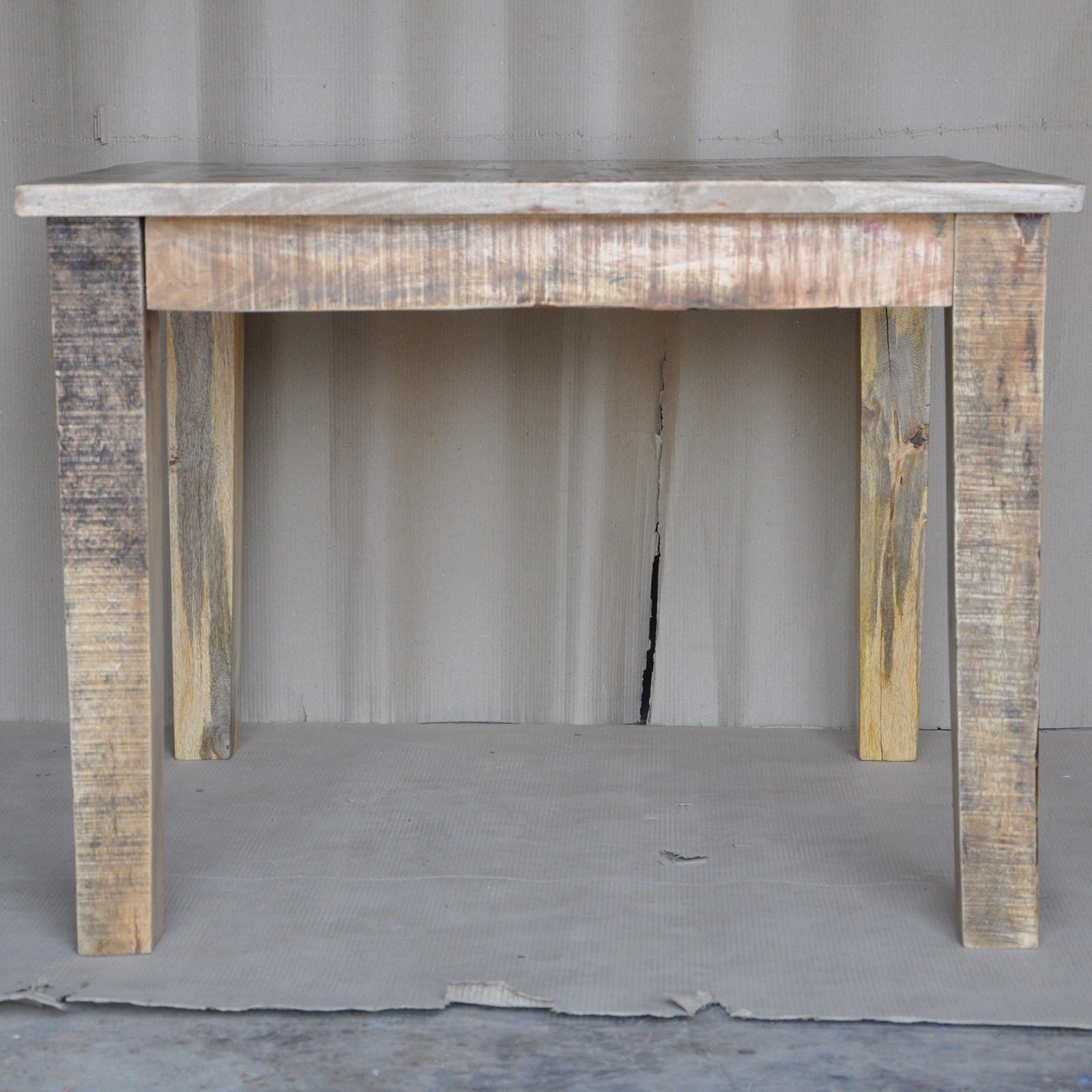 Reclaimed Wood & Mango Wood Square Dining Table - 4 to 8 Seater - Natural Finish - 90cm to 100cm - Perfect for Farmhouse, Rustic & Modern Dining Rooms